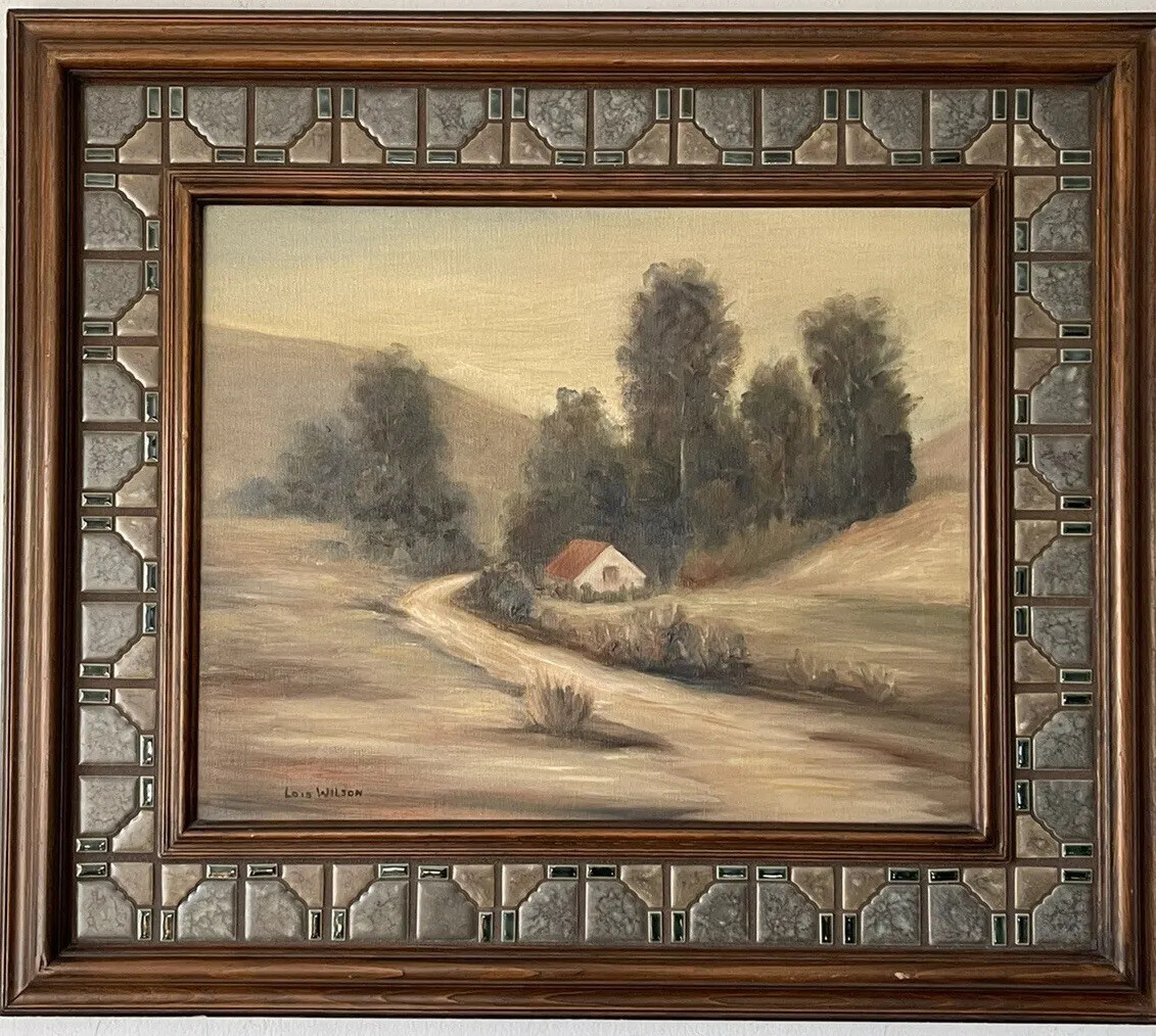 LOIS WILSON ANTIQUE ALABAMA PLEIN AIR LANDSCAPE IMPRESSIONIST OIL PAINTING 1960s