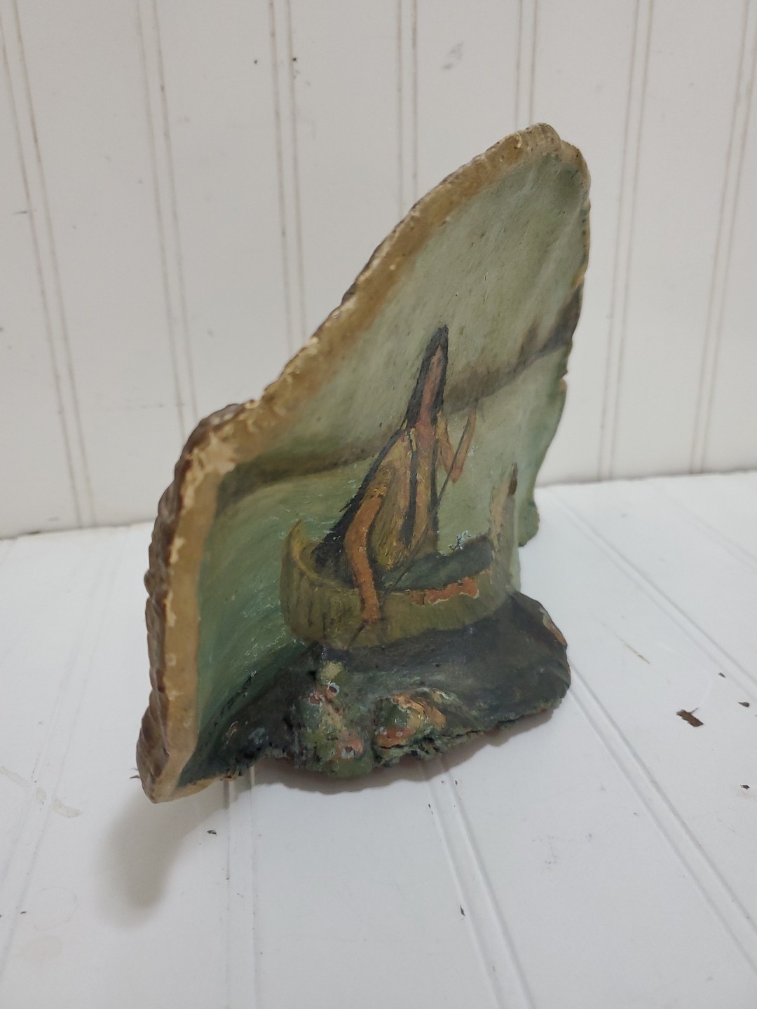 Native American Indian Tree Conk Painted Shelf Mushroom By Artist Ella F. Bast