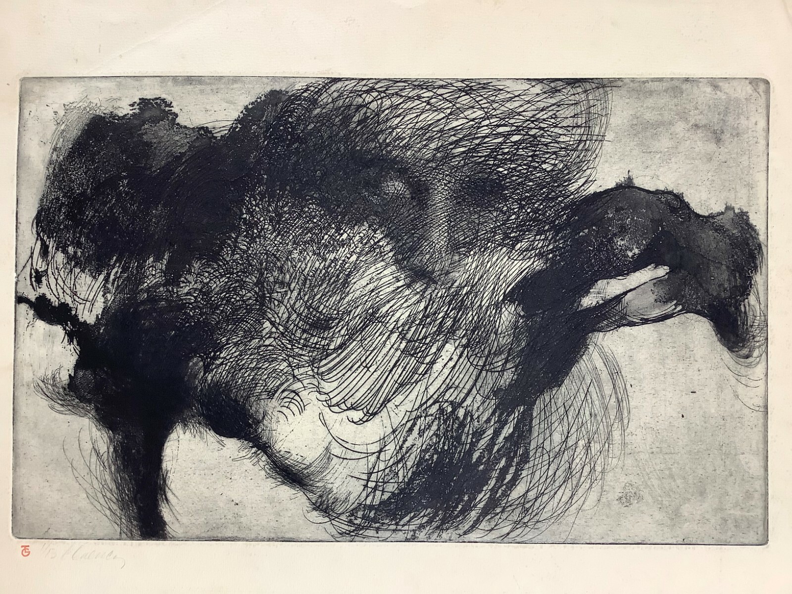 Liliam Cuenca. Chalcography. Untitled, 1972. Original signed. Numbered.