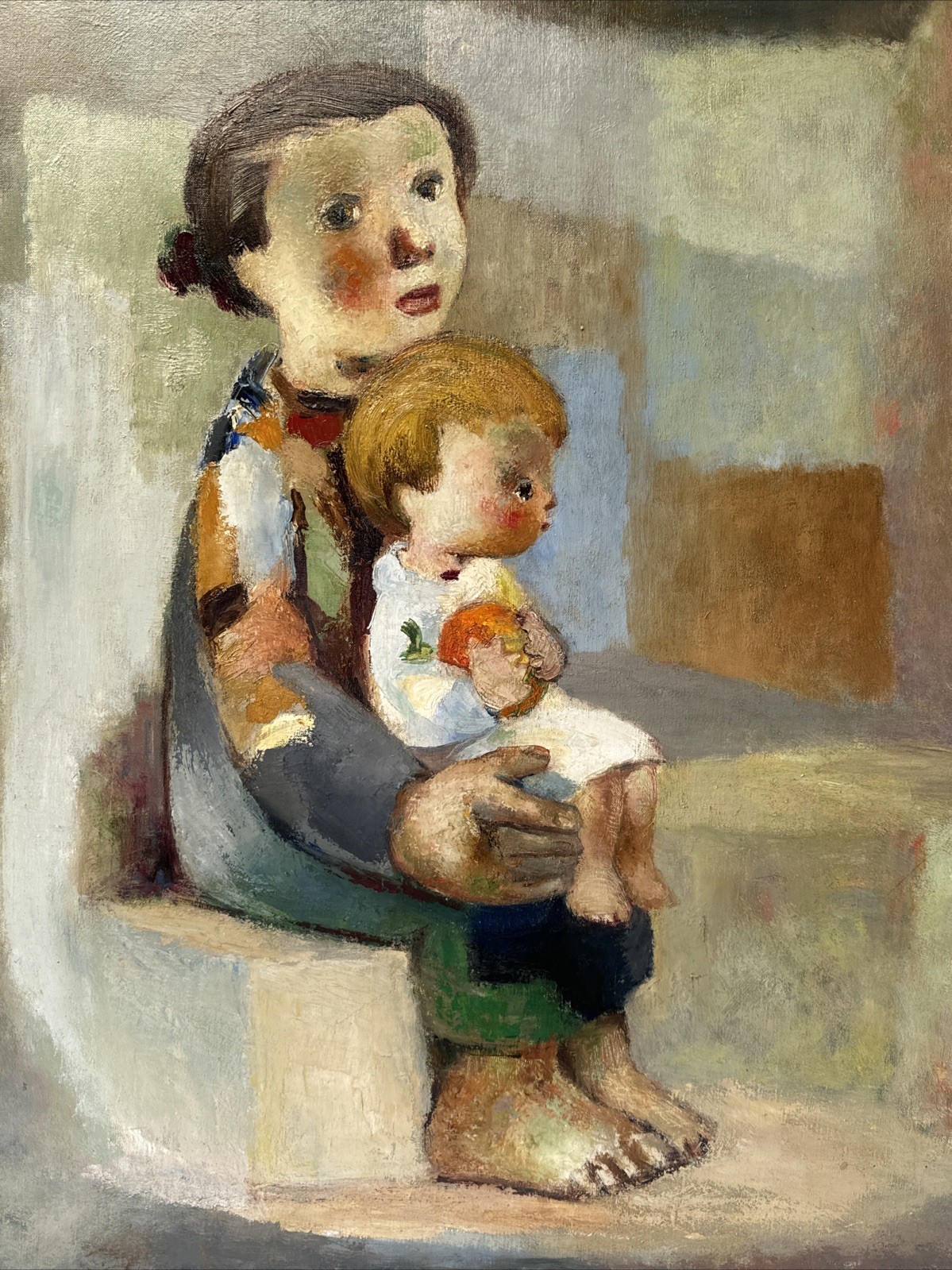 JAMES MONT PAINTING WOMAN MID CENTURY MODERN MOTHER 1951 EXPRESSIONISM LISTED