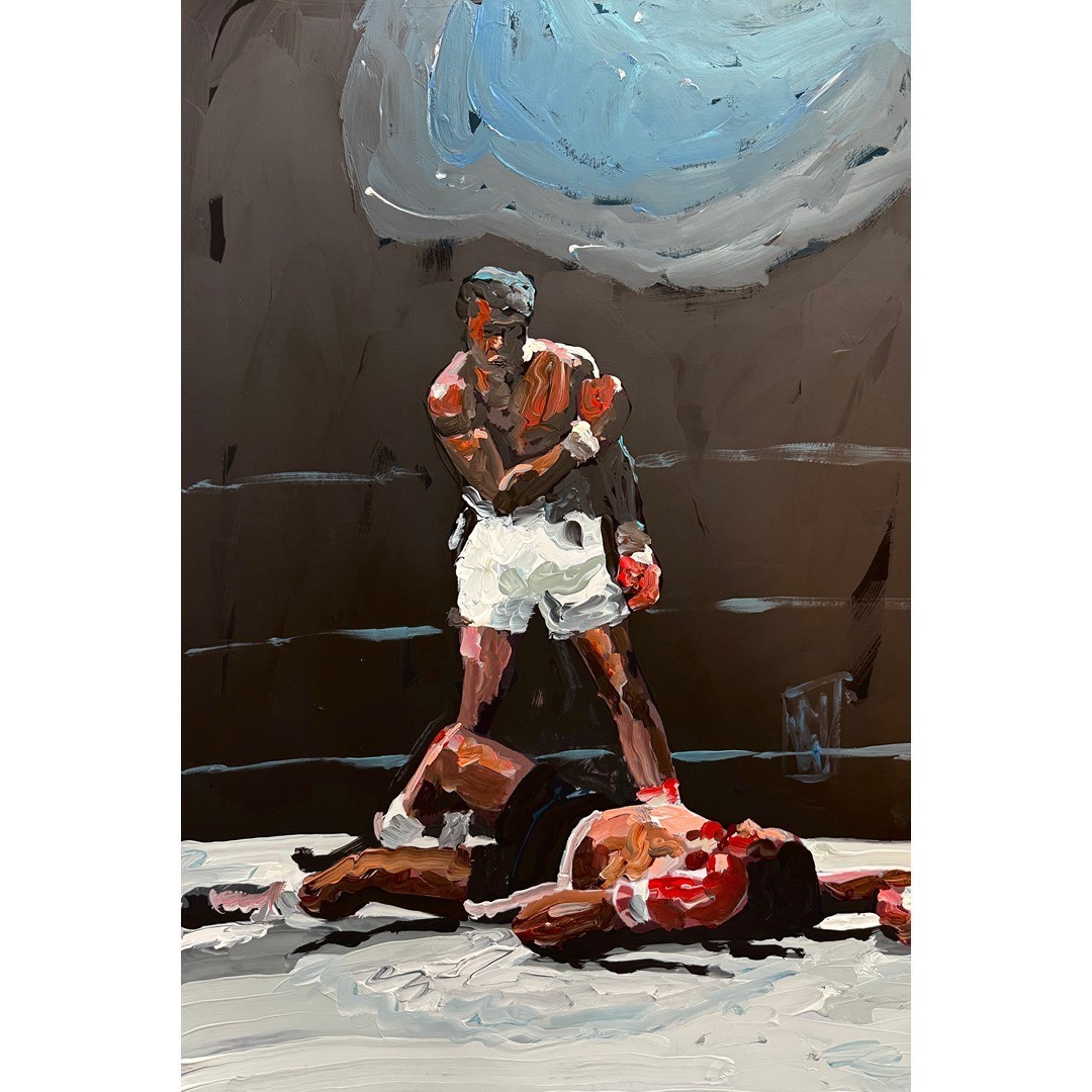 ORIGINAL Impasto Abstract Muhammad Ali Boxing Painting Mike Wehner Art 19″