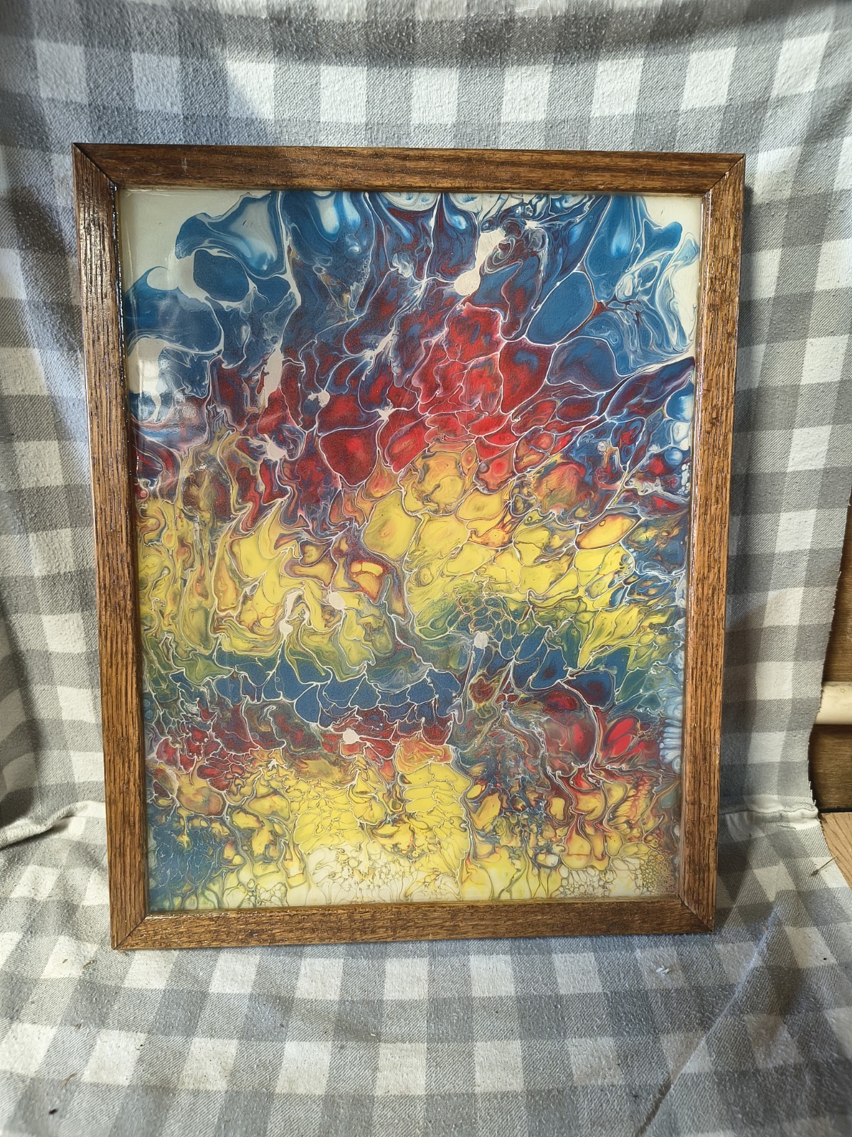 Original Acrylic Pour Painting Abstract Art signed canvas