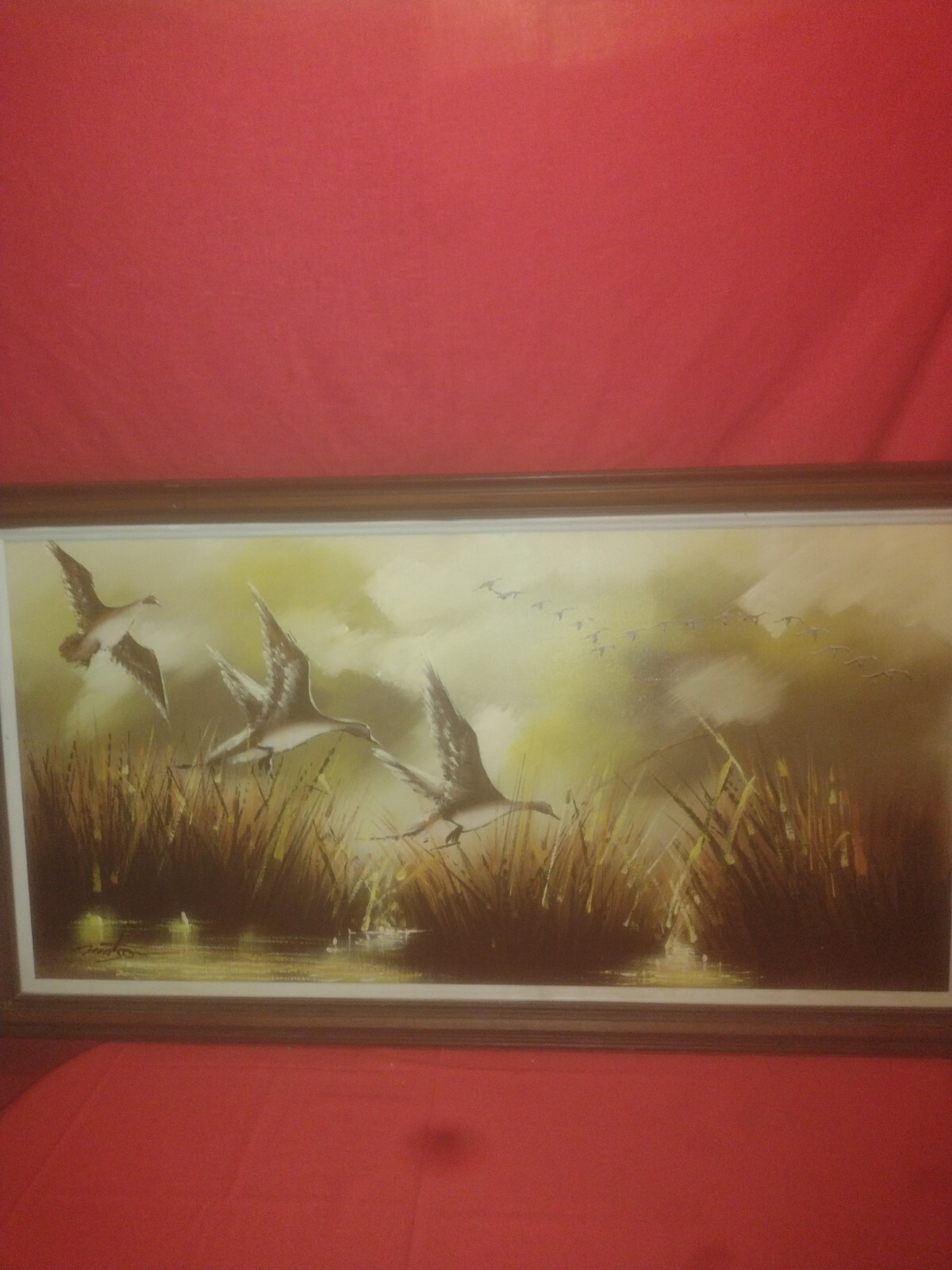 Large Ducks?/Mallards Oil On Canvas Signed Matson.