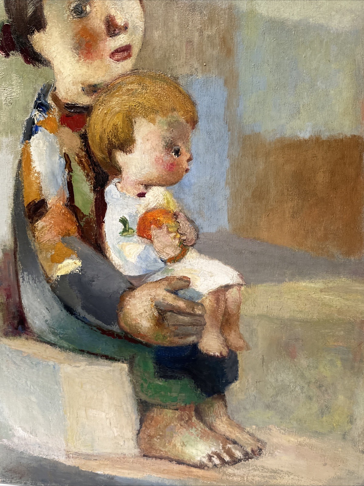 JAMES MONT PAINTING WOMAN MID CENTURY MODERN MOTHER 1951 EXPRESSIONISM LISTED