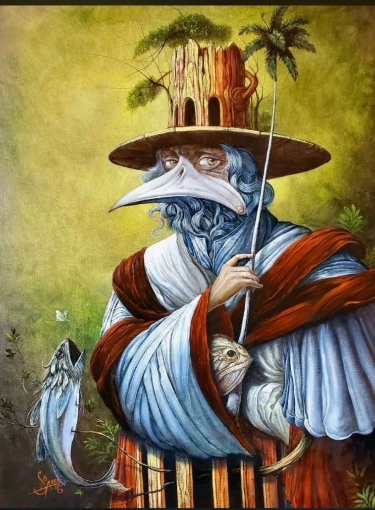 Oil painting Raimundo sosa Tamayo cuban art 66x49cm LA MIRADA