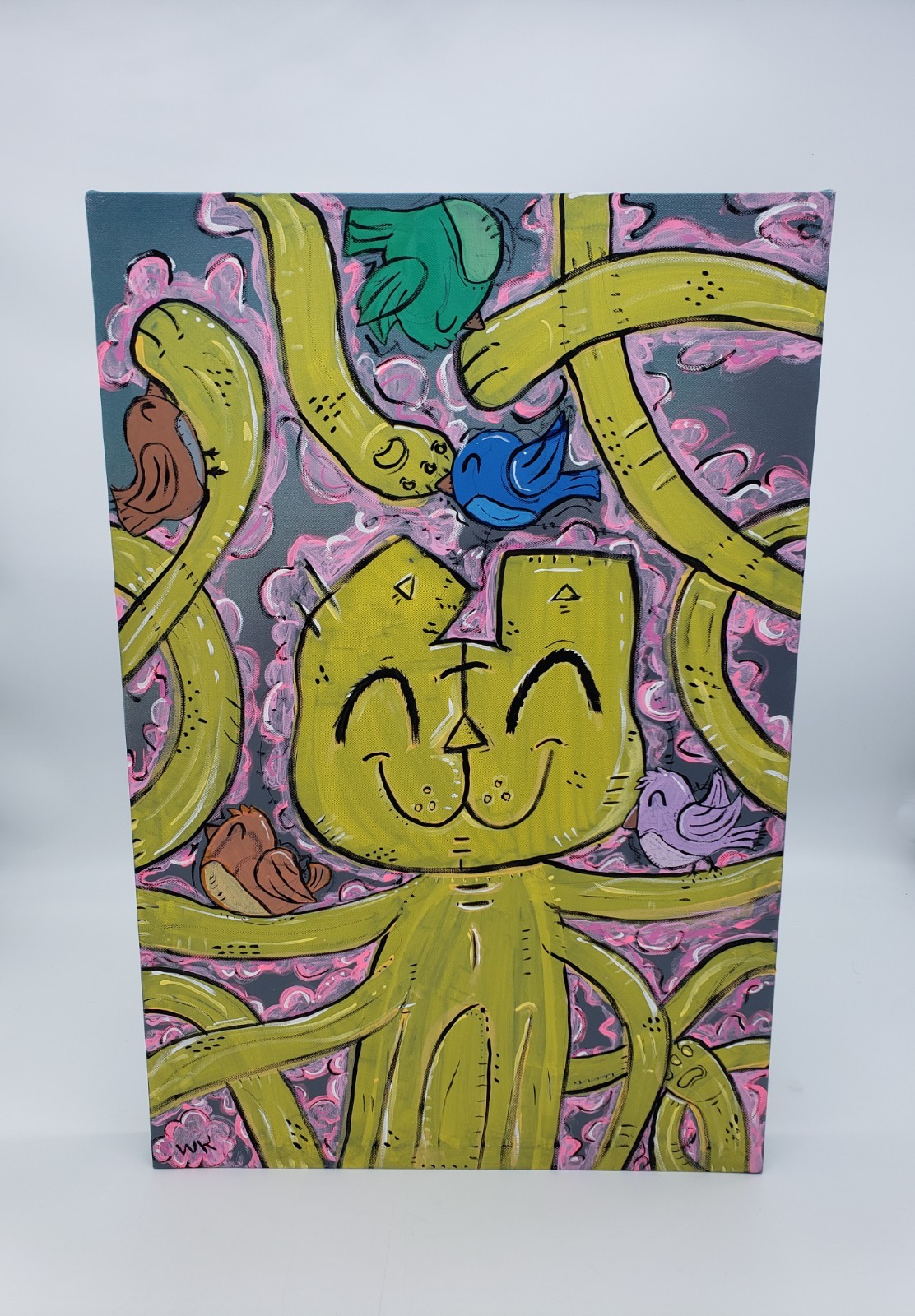 Abstract Cat Art Original art On Canvas