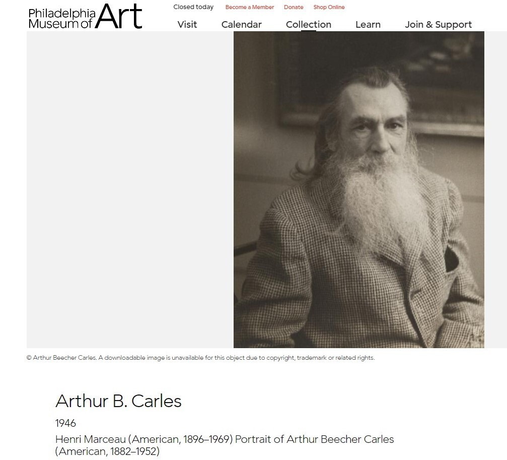 20th c. American Modernist Painting PORTRAIT OF ARTHUR B. CARLES PAFA Artist
