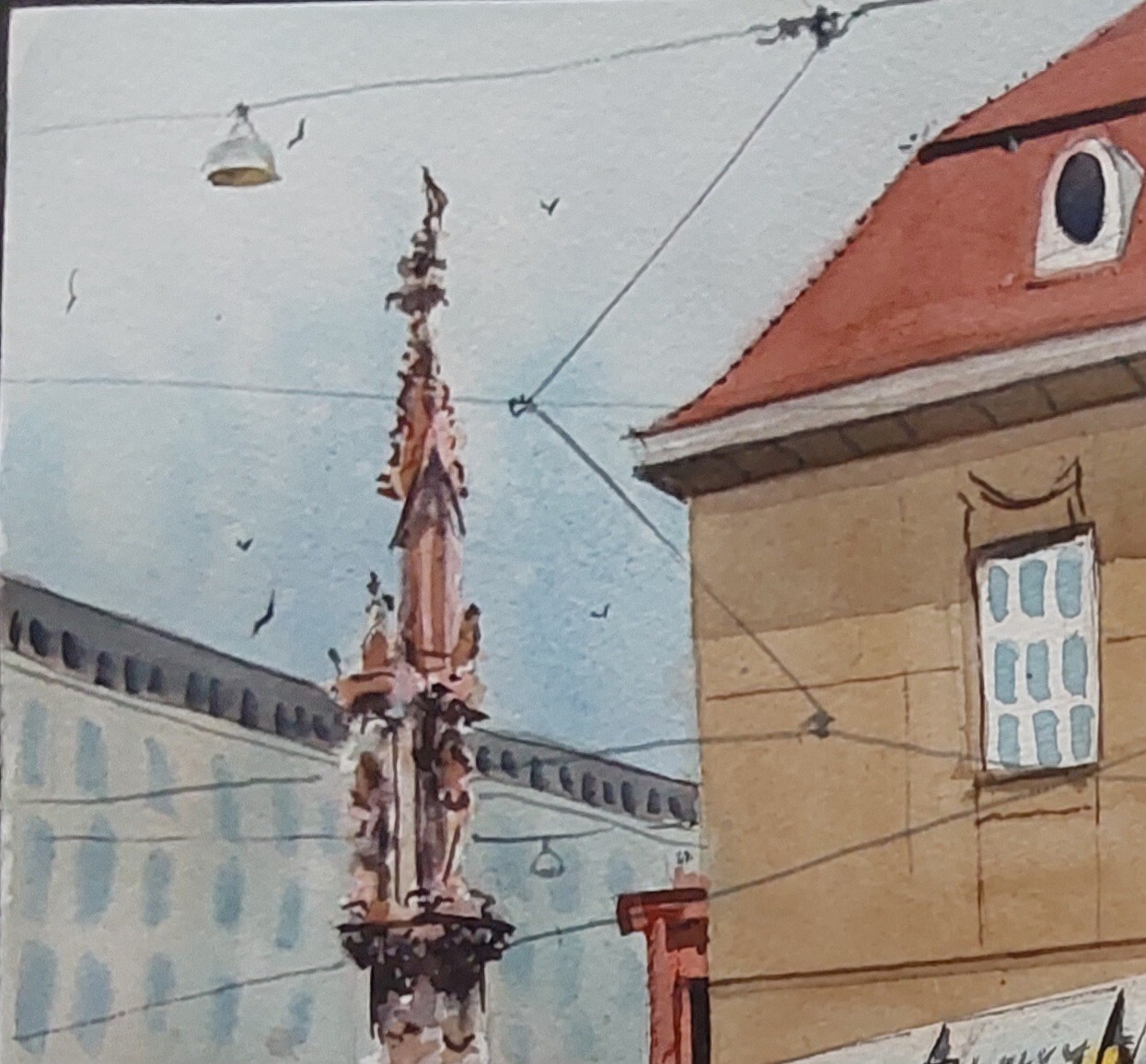 Watercolor Original Painting 11″ x 15″ Basel, Switzerland
