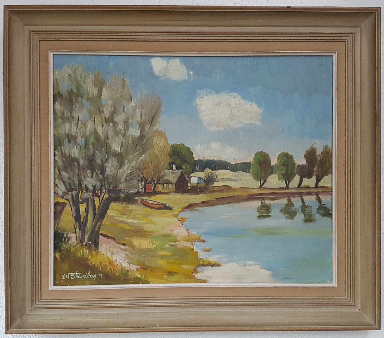 No.: 1401 oil painting artwork picture painting oil painting forest lake nature 1941 year