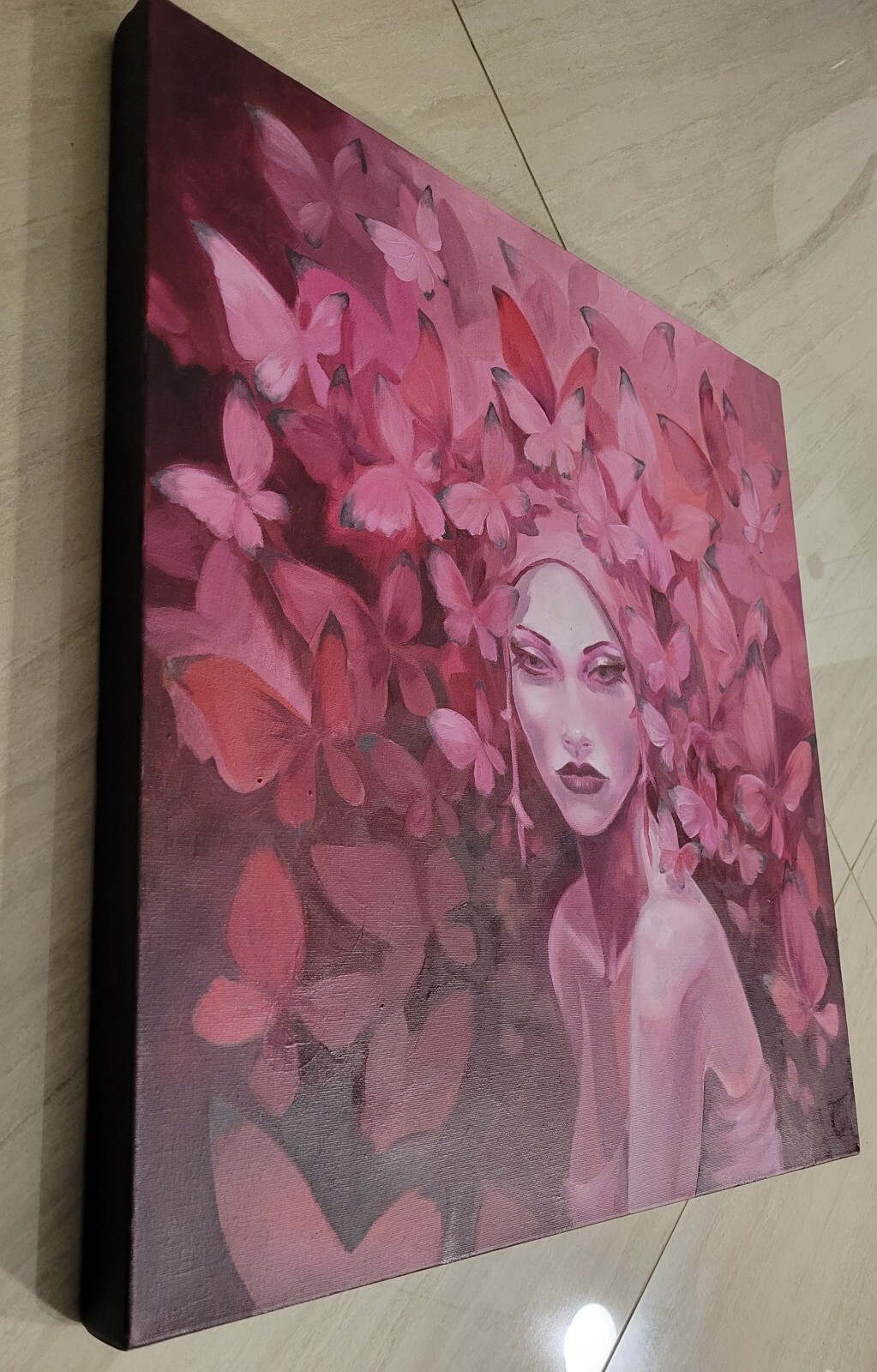 Original Oil on Gallery 1.5 in wrap canvas painting* 24 x 24 in*CONFESSION*Sign