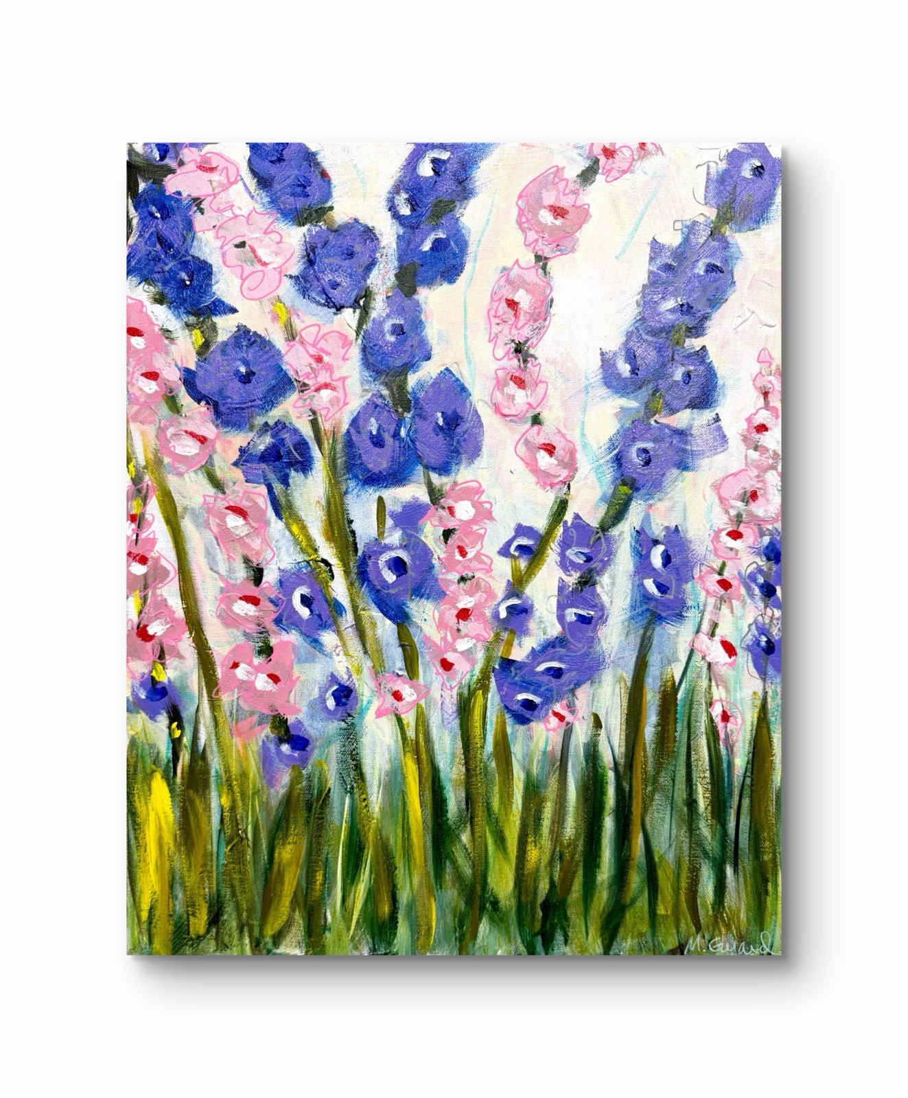GERARD 16X20 IN-Abstract Expressionist Original Painting Canvas Floral