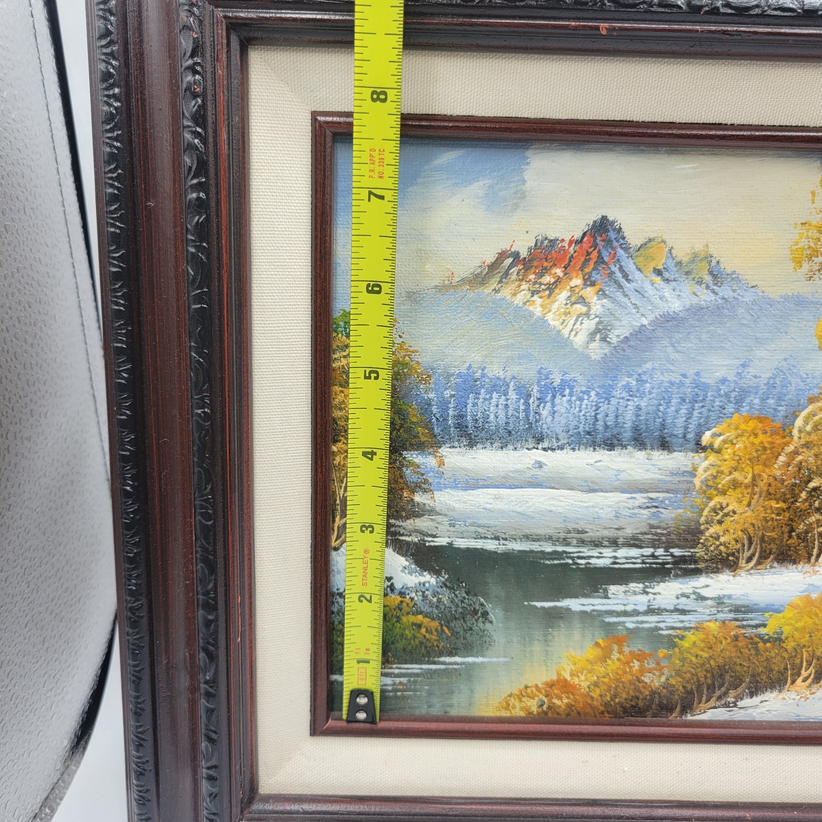 Vintage “River And Landscape Scene” Oil Painting – Framed 15×13 inches