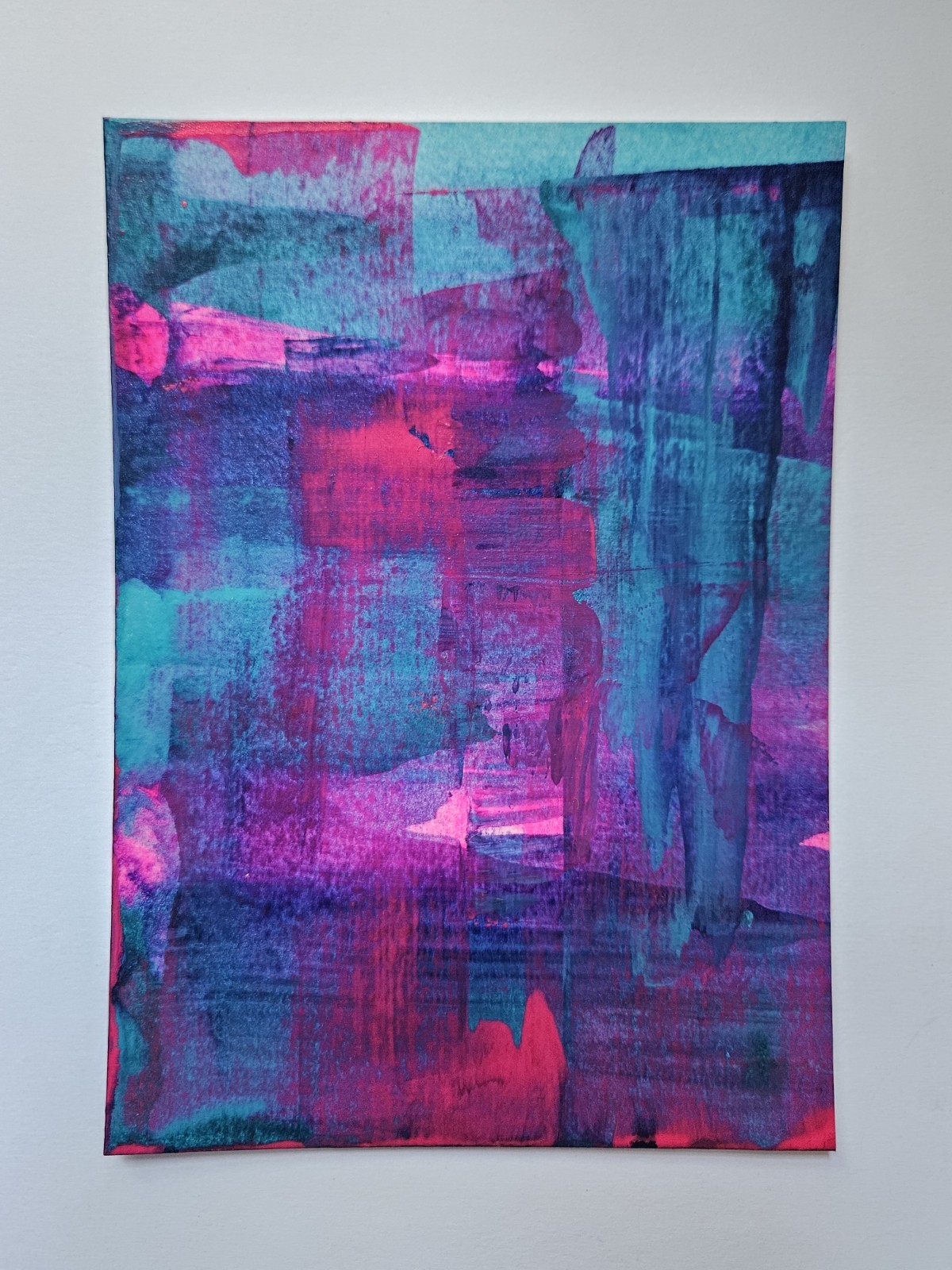5″x7″ Abstract Landscape #4, Jackie T Creates, Scrape Art Acrylic Painting