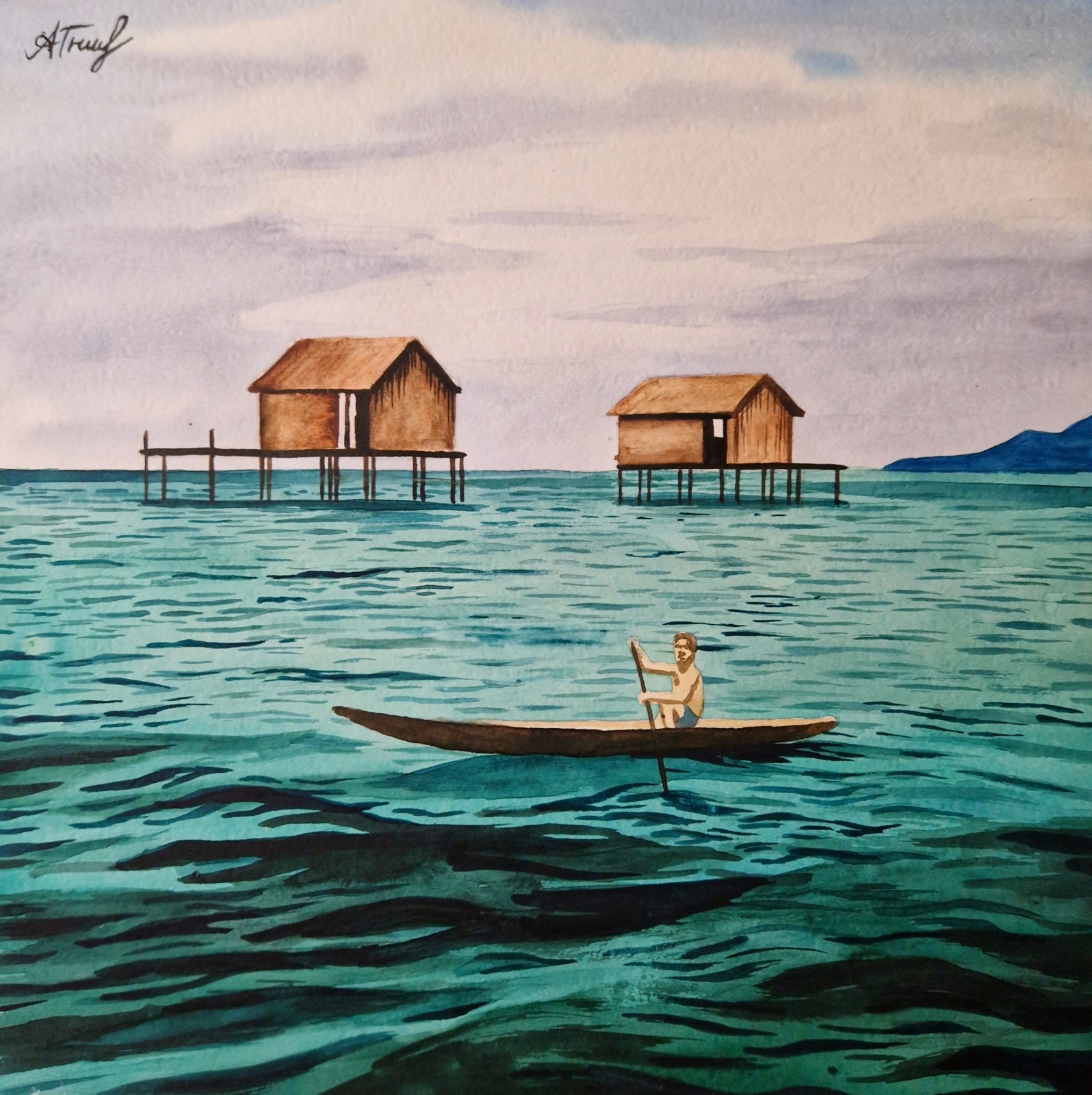 Seascape Painting Ocean Art Original Art Watercolor Painting