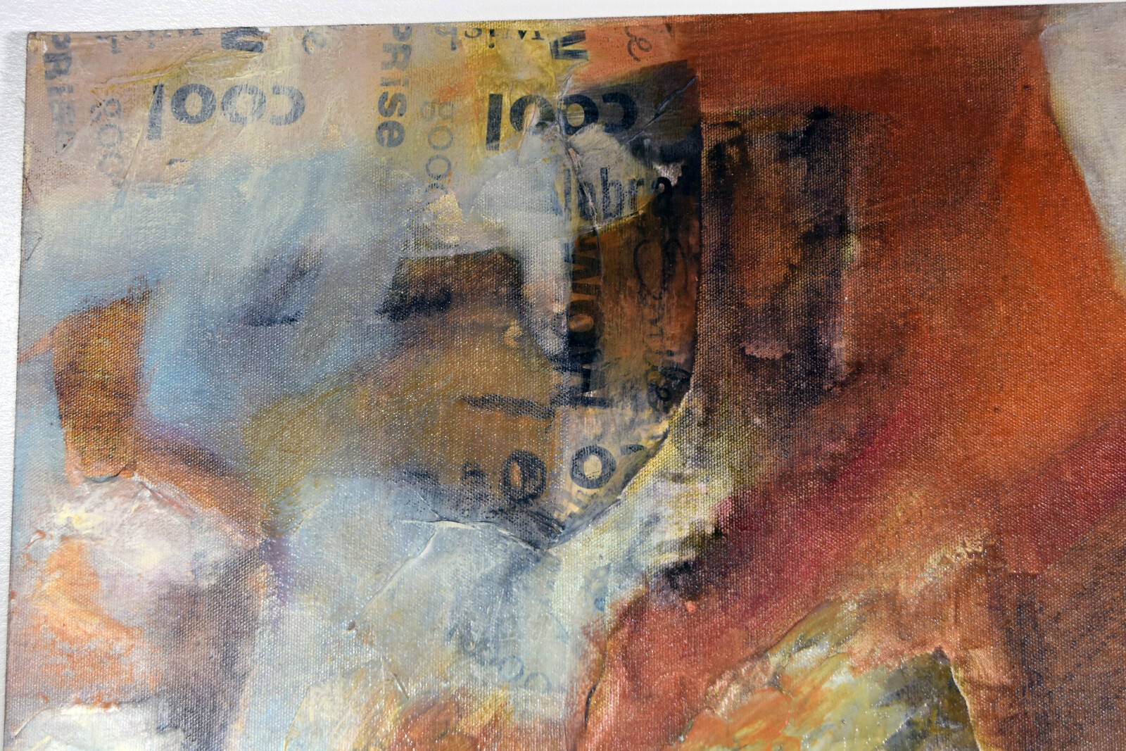 30″ Watercolor Painting Mixed Media Carolynn Mann Art Abstract #124 Decor
