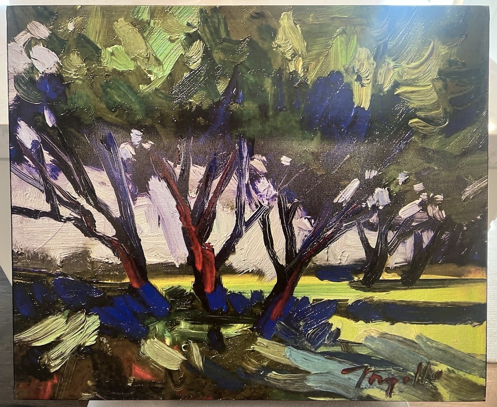 Large 20 X 24 Jose Trujillo Absract Landcape Painting On Canvas, Signed 2015