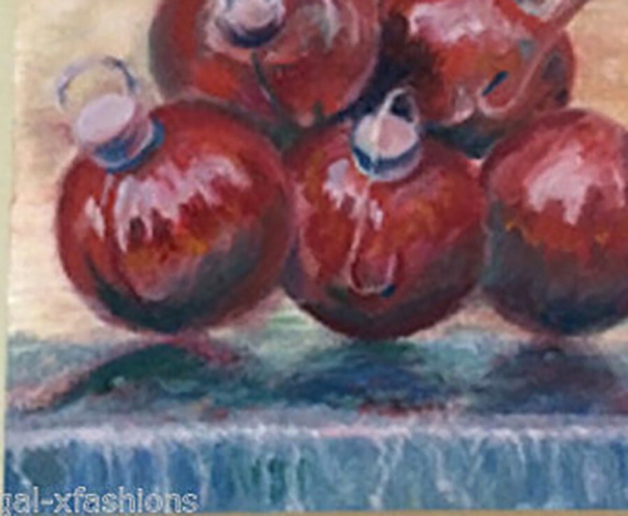 Red, Original Oil Painting, Framed Art, by Van Ness