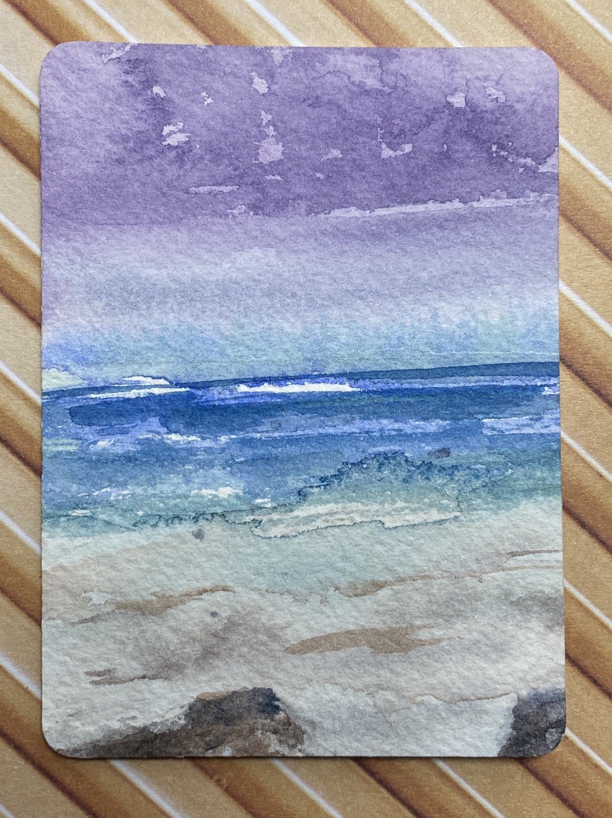 ACEO Original, Landscape, Landscape #2, Seascape, Ocean,Kimberly Cordner