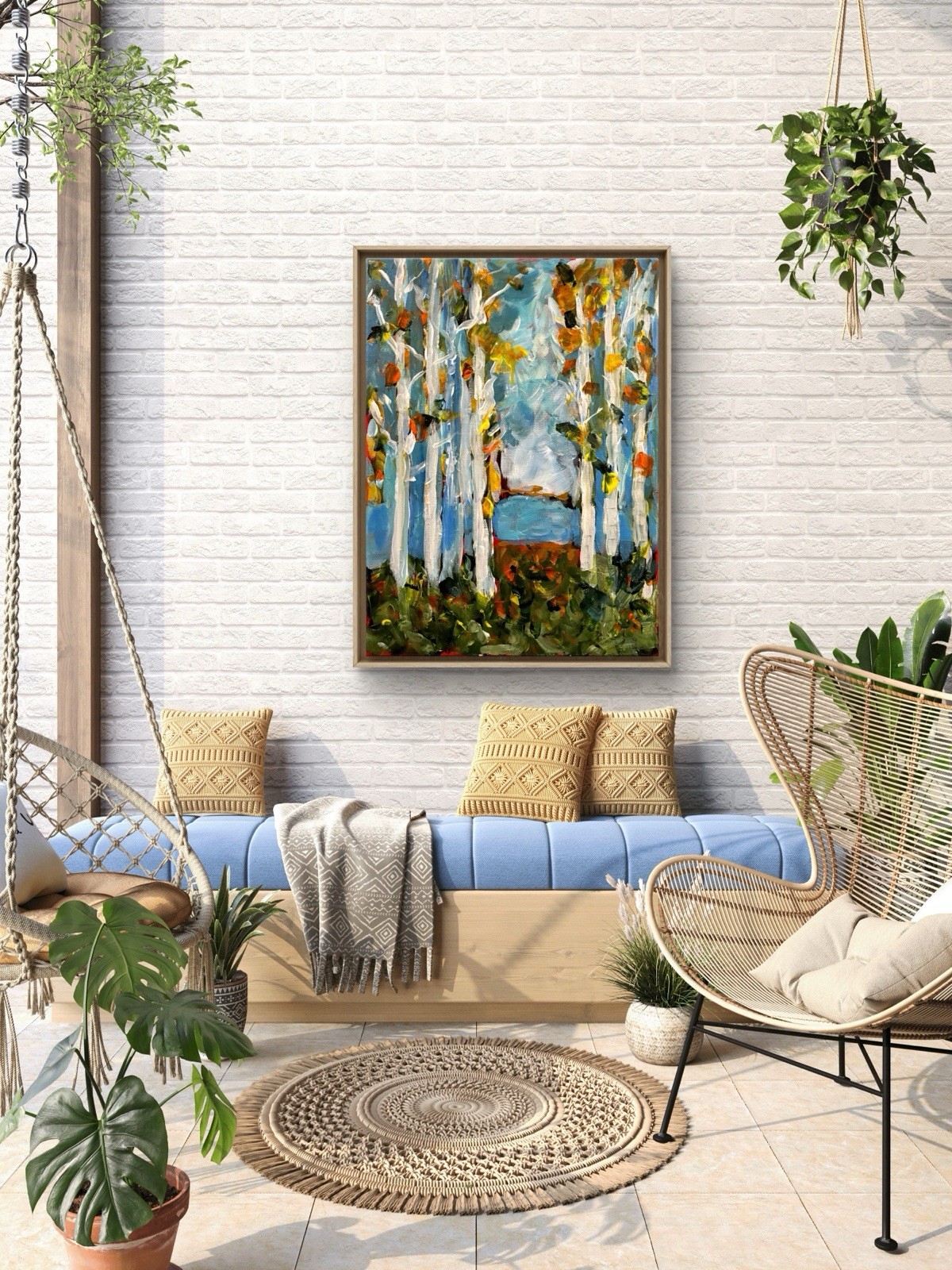 Landscape painting Сanvas wall-art signed 12×16