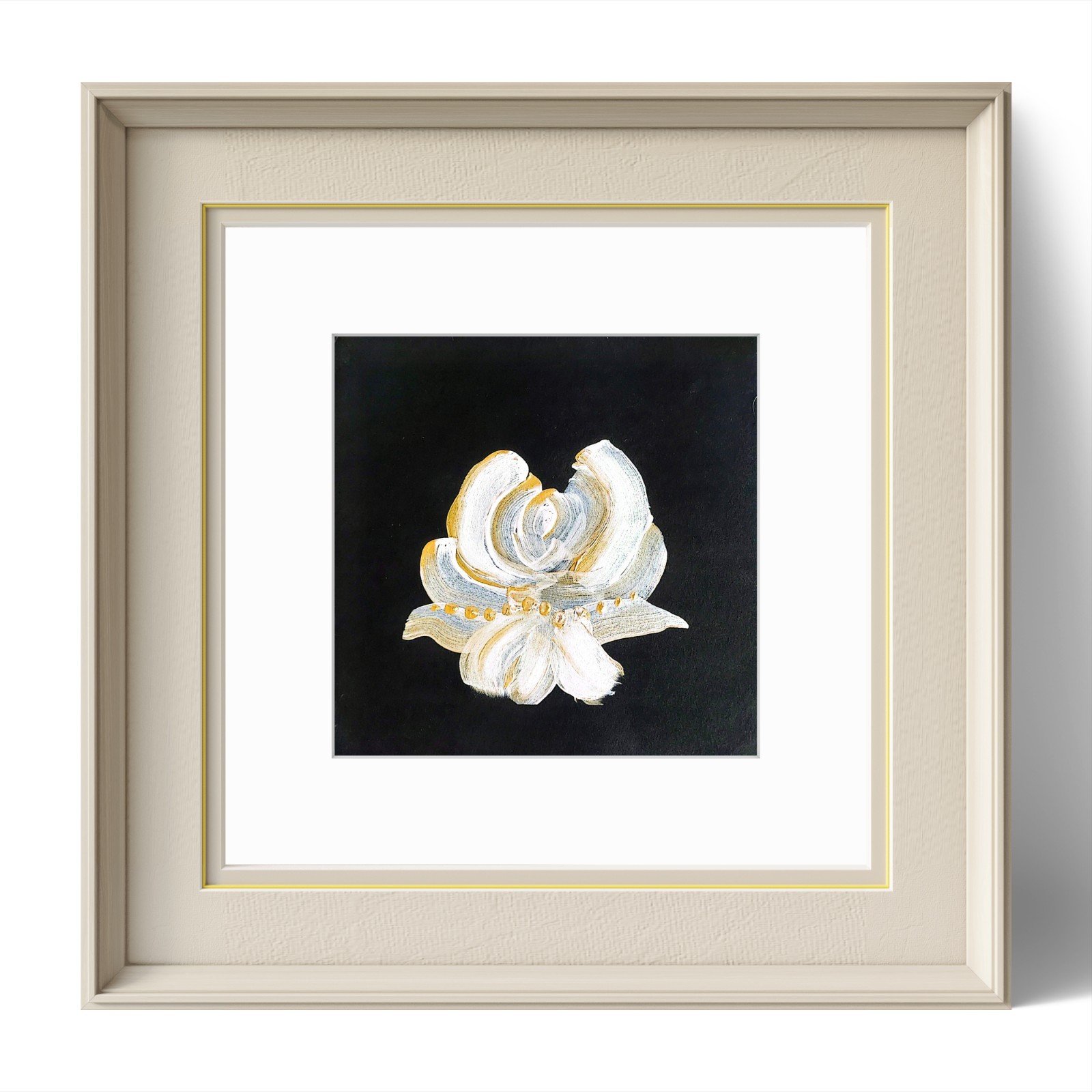 Lotus From India Acrylic 8×8 Contemporary Expressionist Original