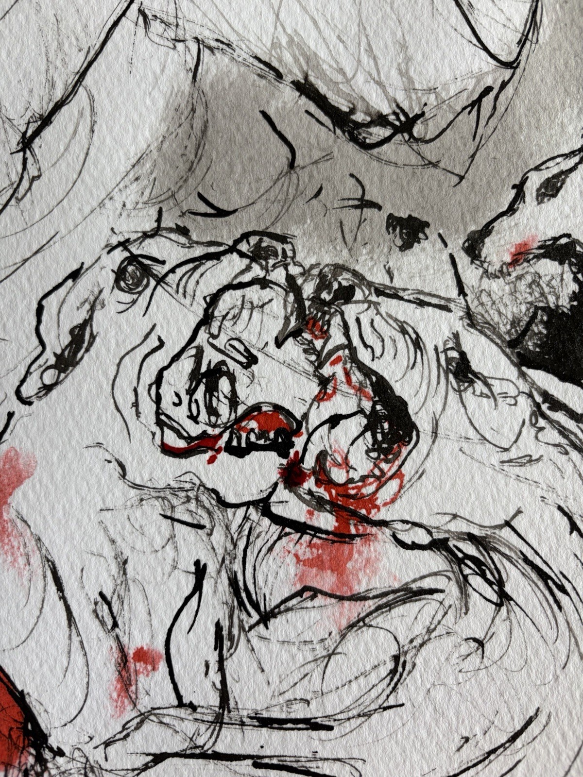 Ink On Cardboard Alain Donate 27×19 In Cuban Art PAINTING Surreal artist SIGNED