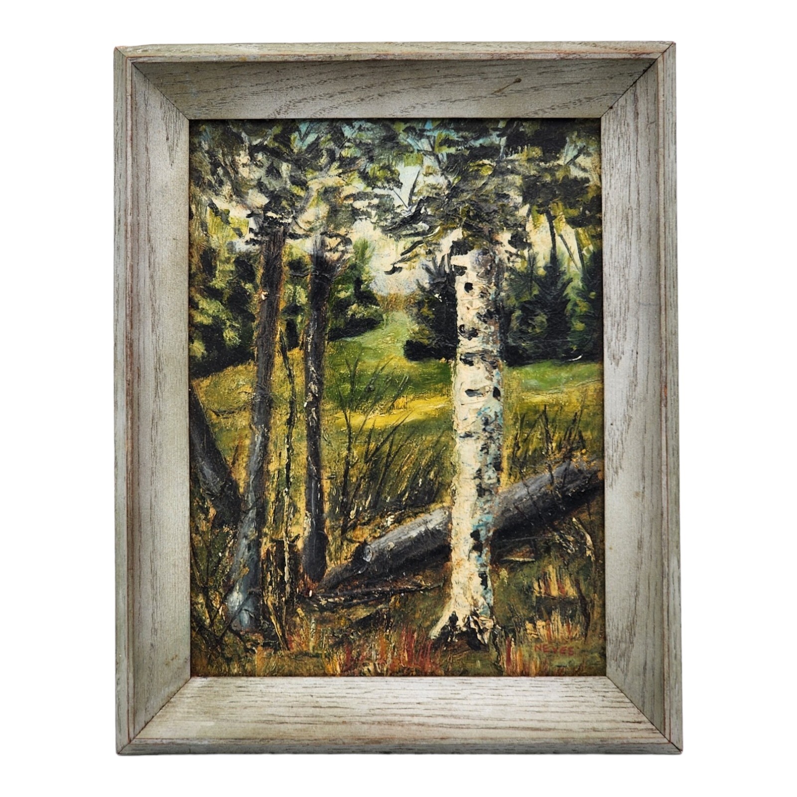 Vintage 1971 Humberto Neves Original Painting Forest II Framed Signed