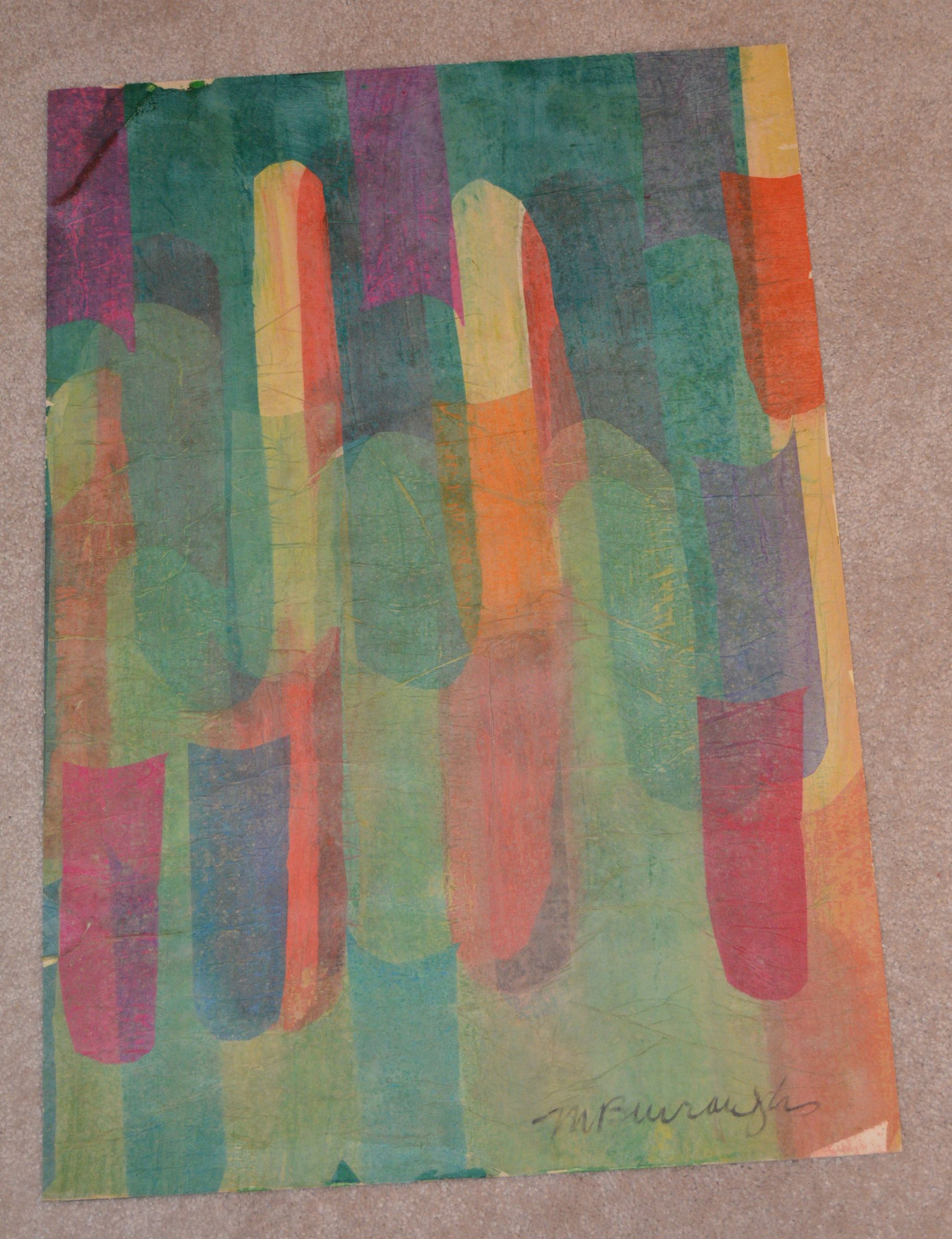 ORIGINAL MARGARET BURROUGHS AFRICAN AMERICAN ART COLLAGE 27 1/2X19 IN PERSON