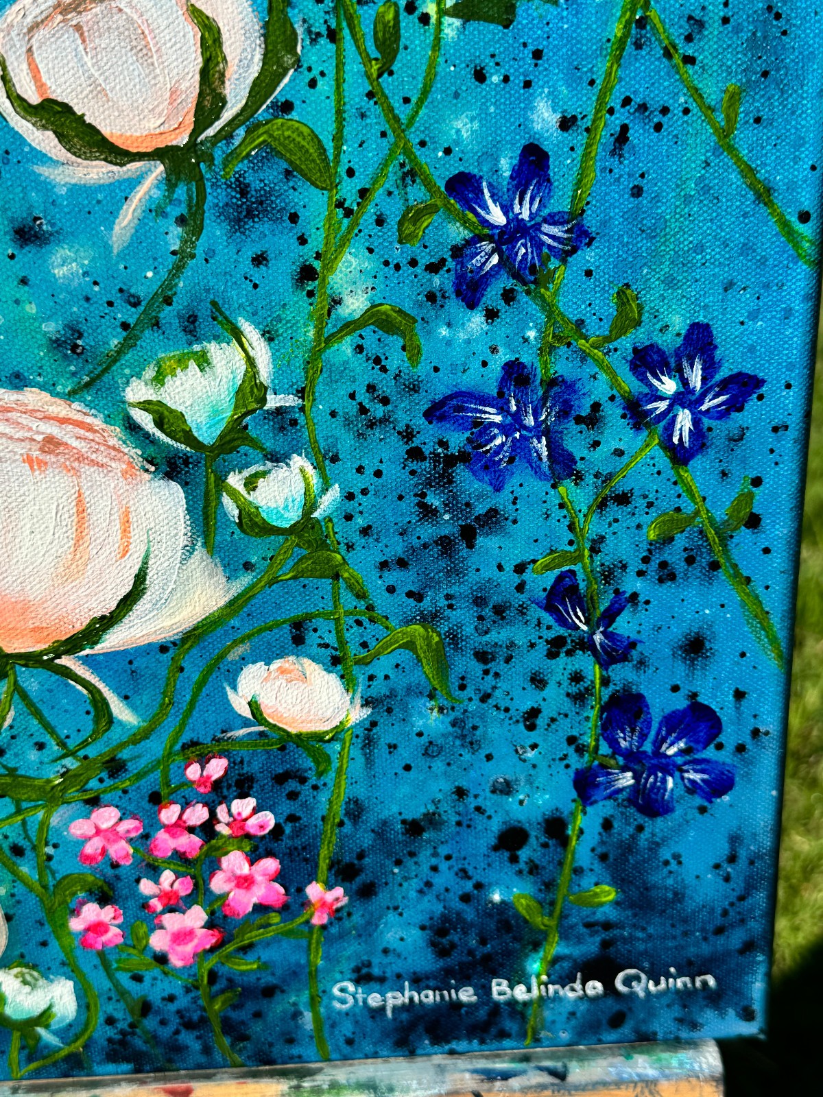 Floral Canvas Painting of Flower Art Floral Artwork Flower Painting Canvas