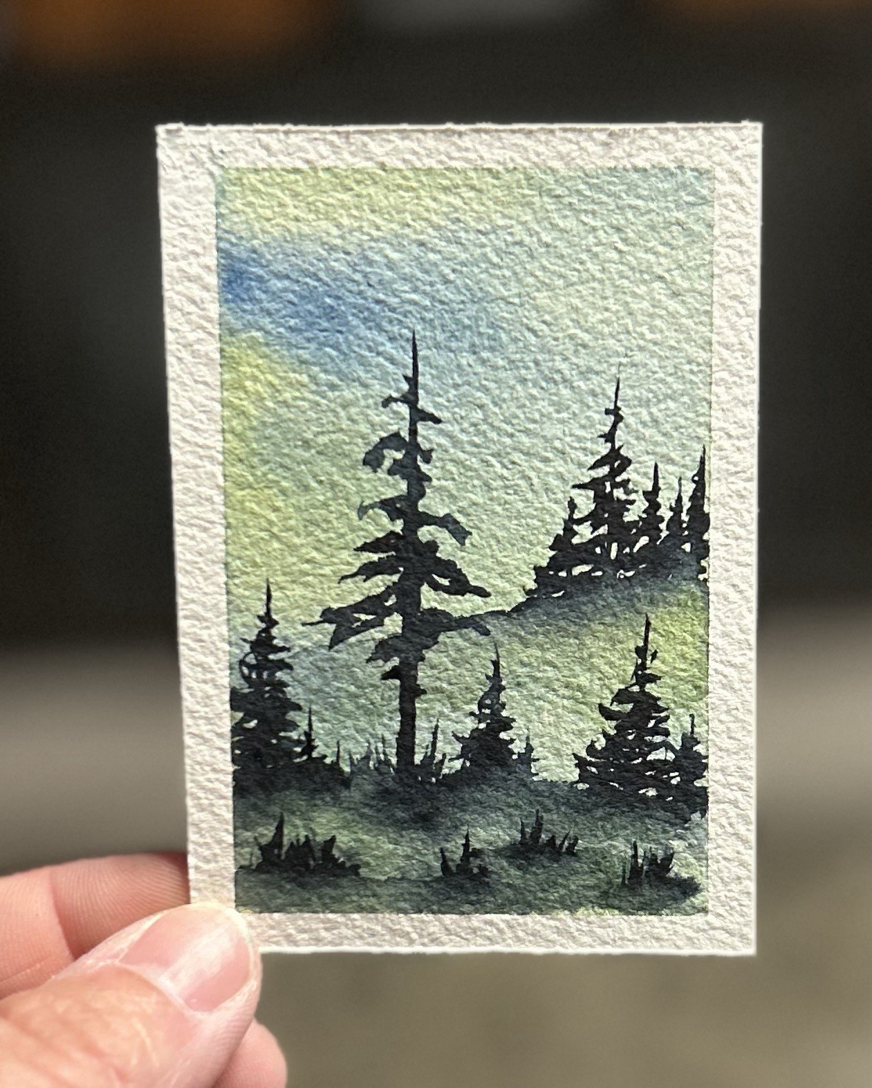 ACEO Summer Days, Original Watercolor Painting, Landscape By Sasha Lehto