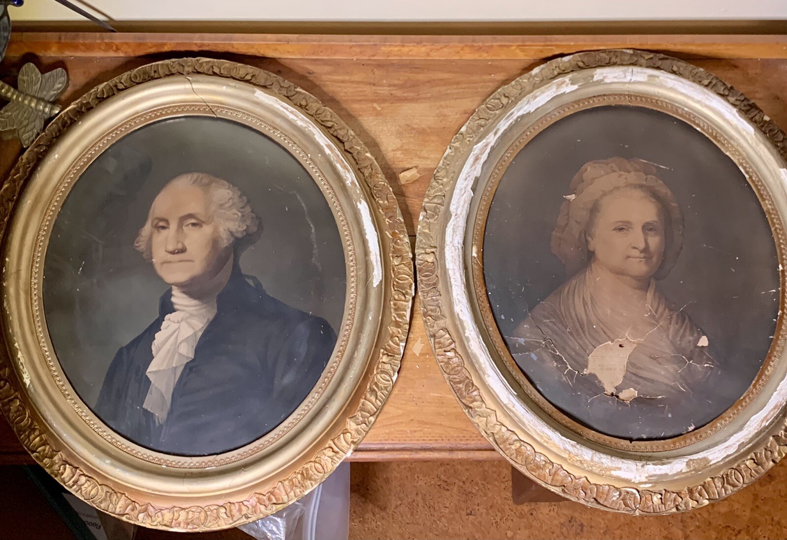 E.C. Middleton 1865 Warranted Oil Color George and Martha Washington