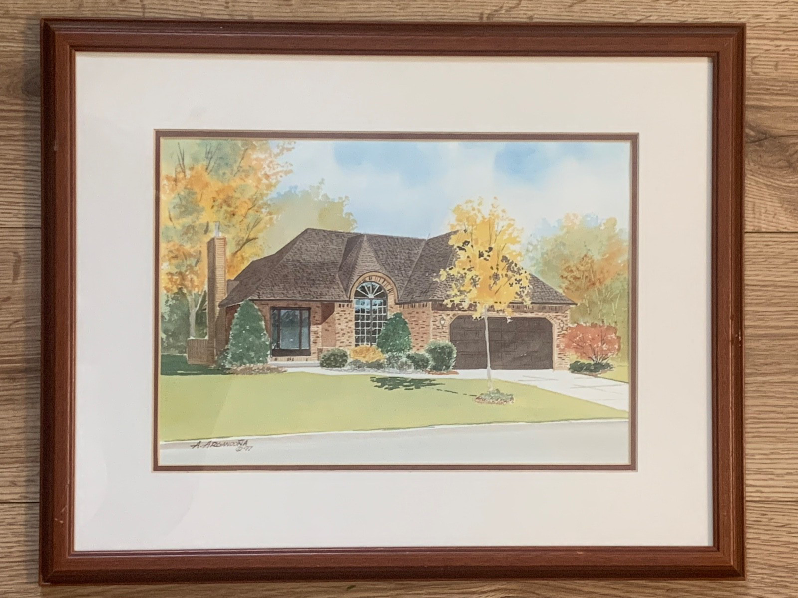 Augusto Argandona Original Watercolor House Portrait 1997
