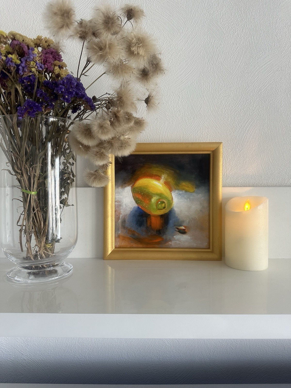original oil painting, still life, Art For Kitchen, Lemon, 7,8×7,8 Inch, 20x20cm