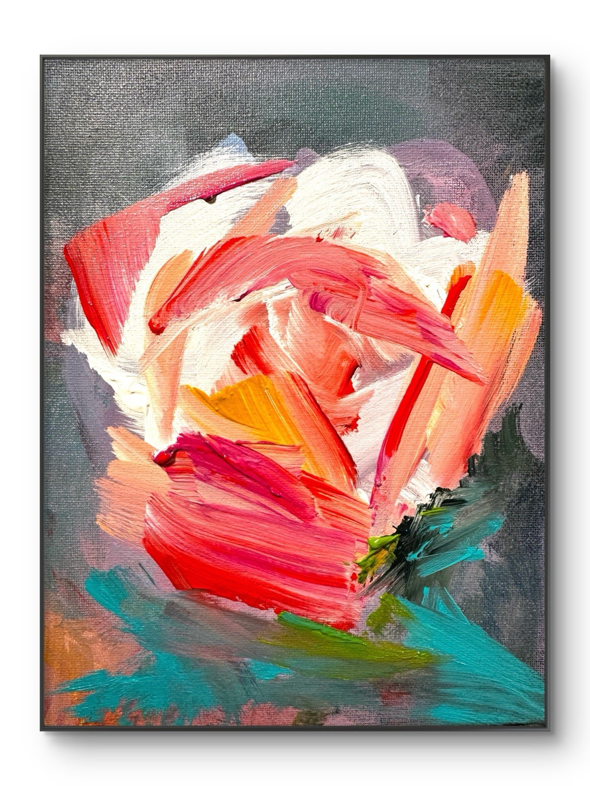 SAMATOWIC Original Abstract Expressionism 8×10 Flowers Handmade Signed Art 227