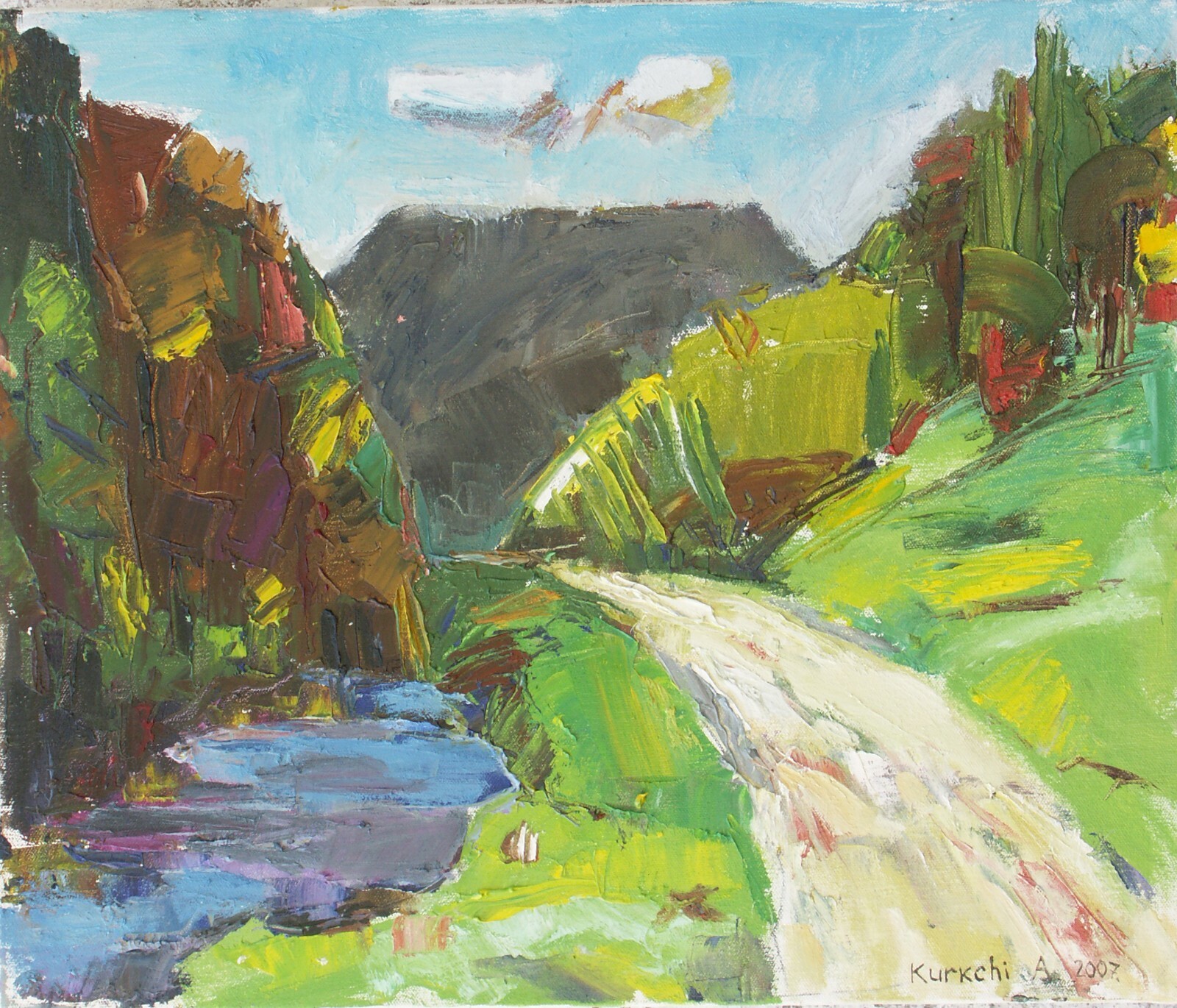 Landscape#27 Original Oil Painting by Aleksandr Kurkchi Faimous Ukrainian Artist