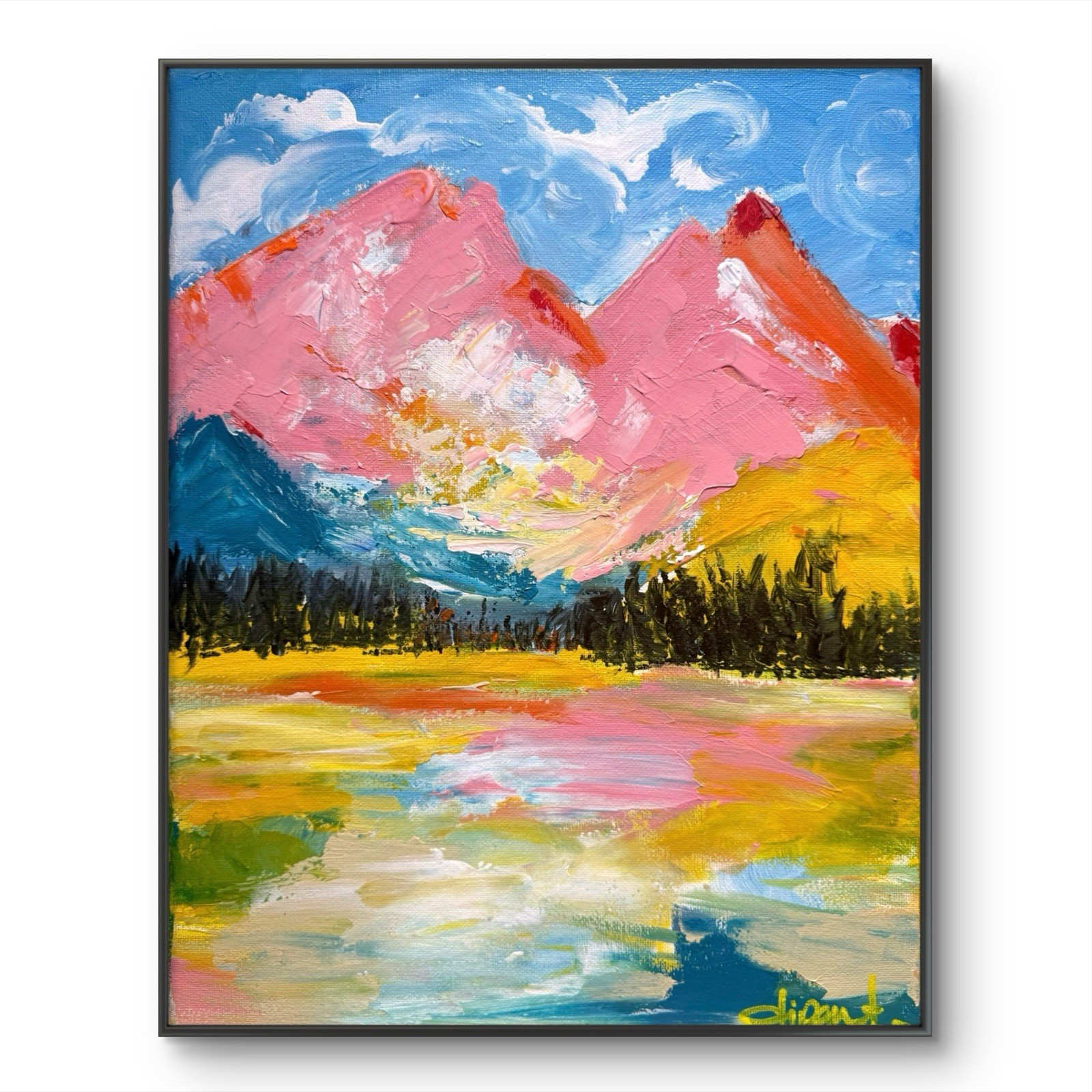 Landscape Abstract 11×14 Canvas Original Artwork Expressionism Decor Fine Art