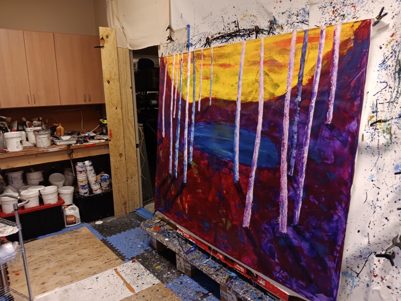 Mark Little Original ￼Professional Painting 84”X62” (7 Foot) Abstract Modern XL