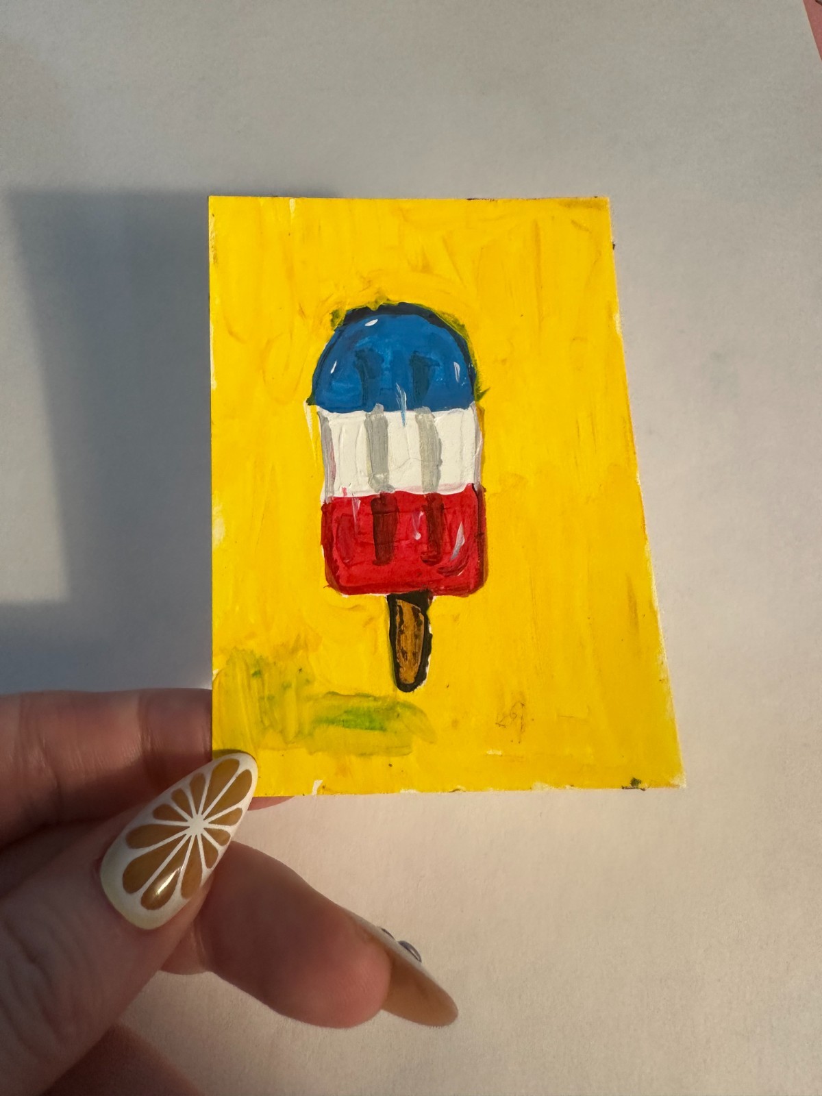ACEO original popsicle acrylic painting