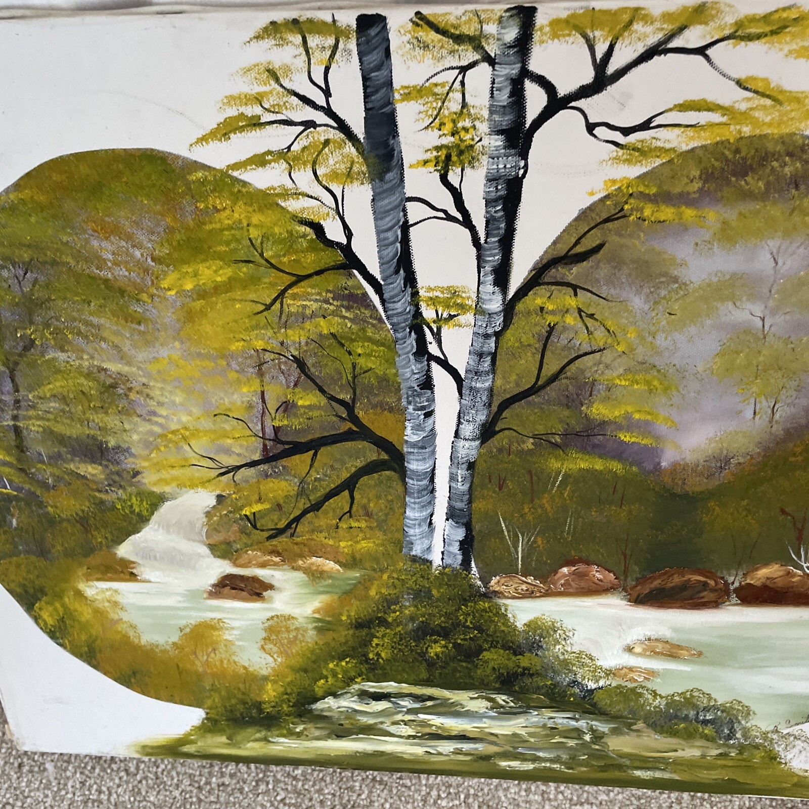 R SMITH -Rugged Creeks Mountain River – Original Art – Signed-24” X18” EUC