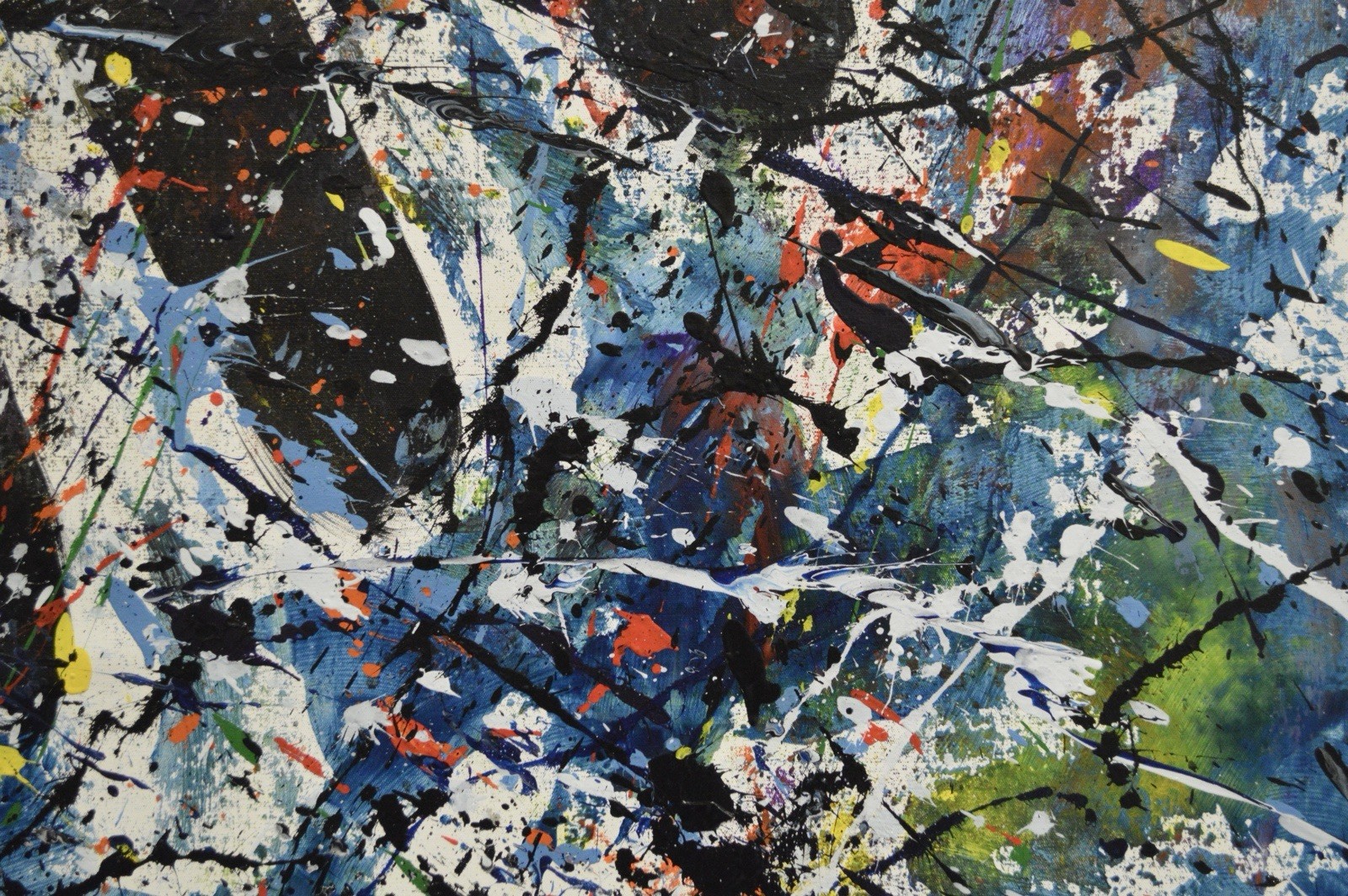 Jackson Pollock Style Giant Canvas Painting 81”X62” (6 Foot 9 inch) Abstract XXL
