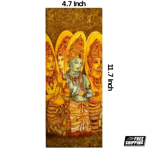 Traditional Sri Lanka Original Historical Men Murals Longer Art Banner Paint NEW