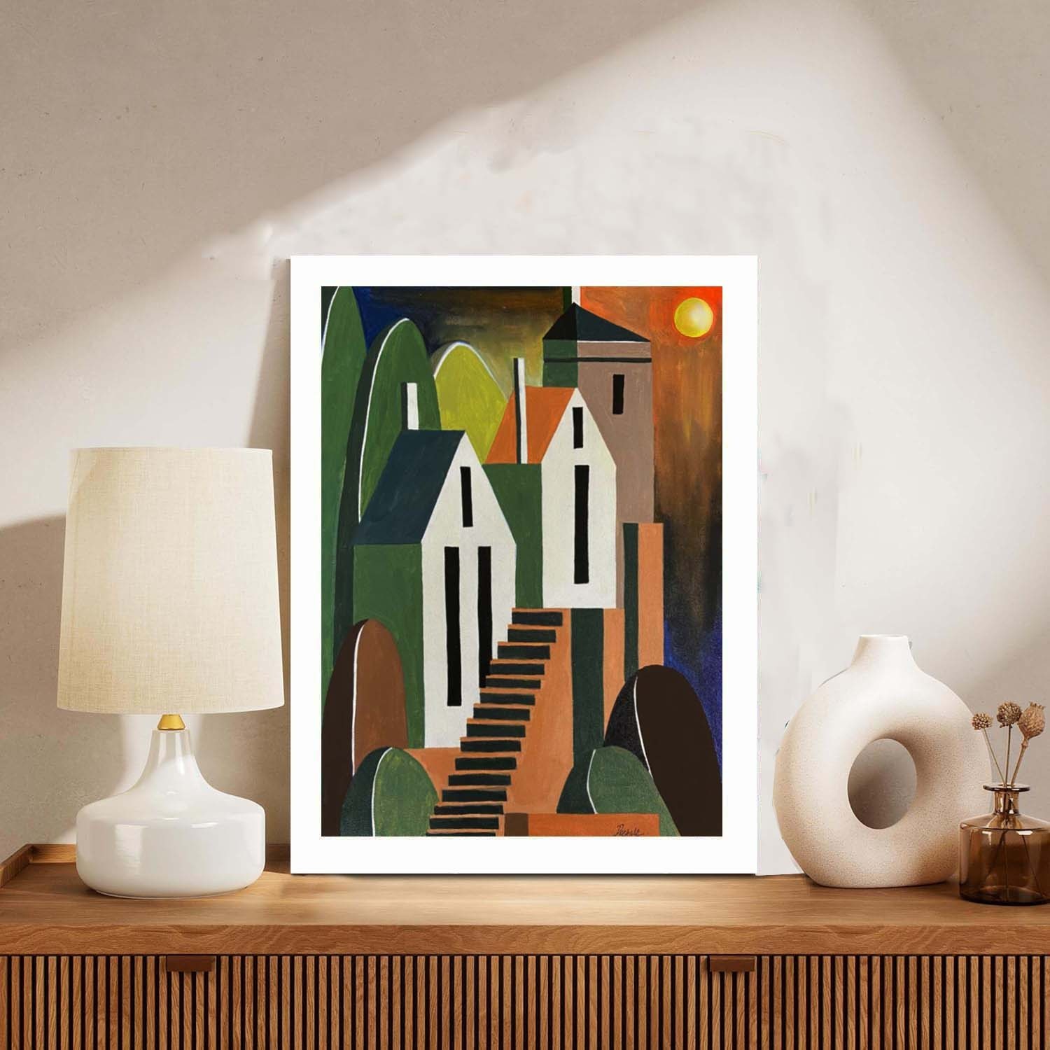 Original Abstract Landscape Painting 16×20 Canvas Art Modern Wall Art Home Decor
