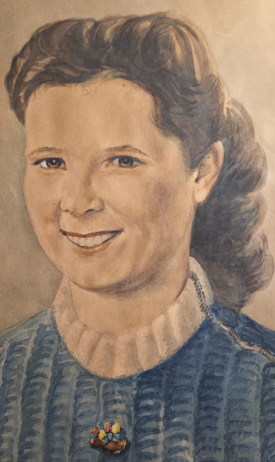 1946 WATERCOLOR PAINTING,YOUNG LADY BERCHTESGADEN,GERMANY of F. ZWERNEMANN 27×21