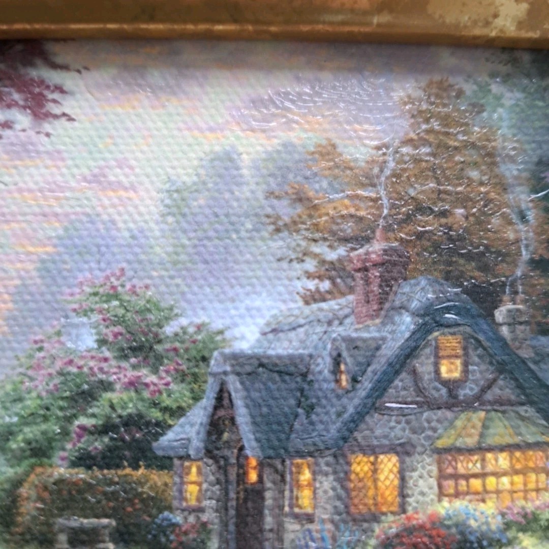 Thomas Kinkade STILLWATER COTTAGE Oil Painting Gilded Frame 12.25″ X 10.25″