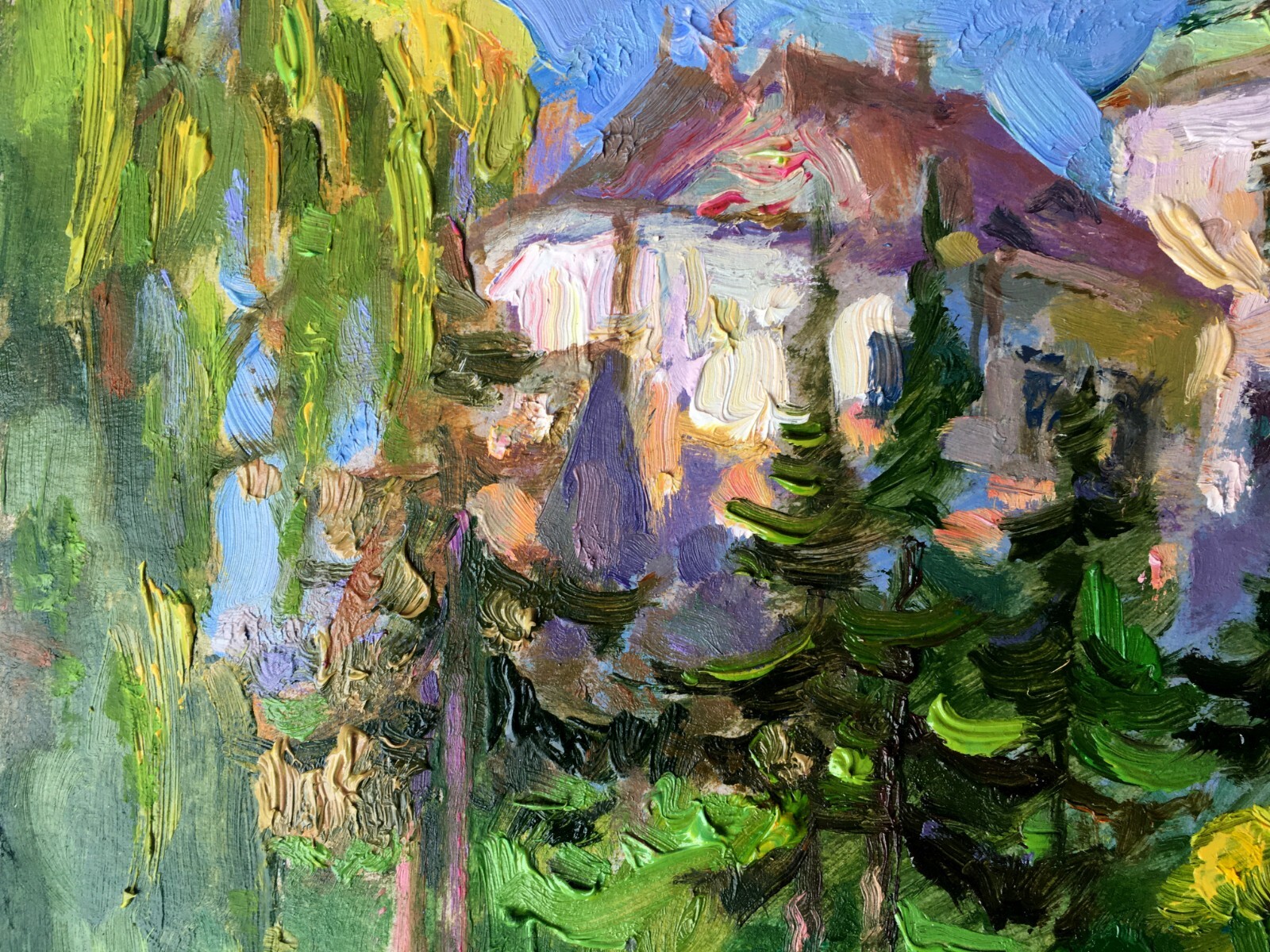Oil Painting Olesko Castle Batrakov V. Unframed Original Decor Art nAAA2372