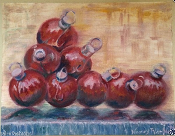 Red, Original Oil Painting, Framed Art, by Van Ness