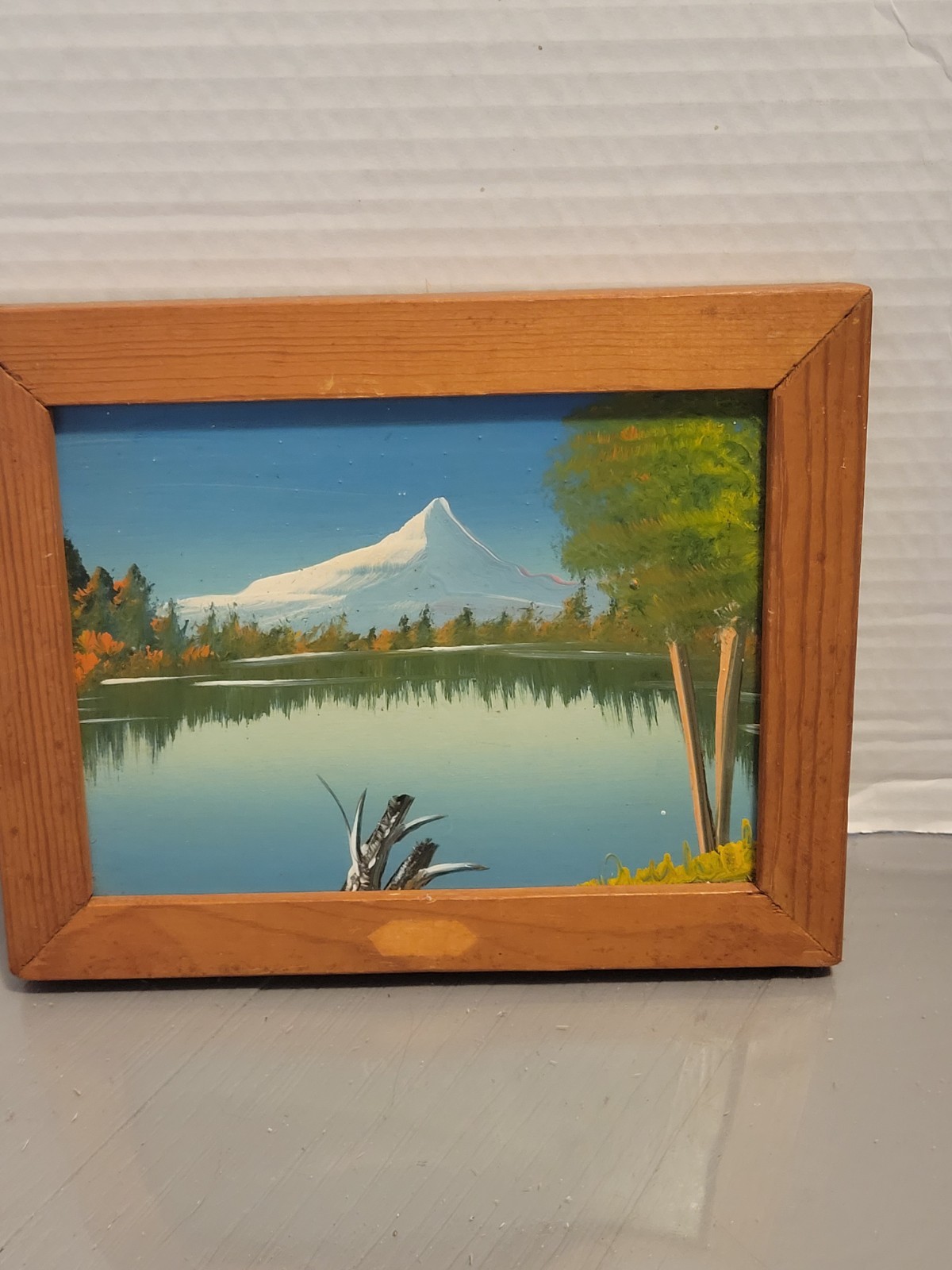Signed Mountain Landscape Oil Painting W Wood Frame 5×7″ Minnesota