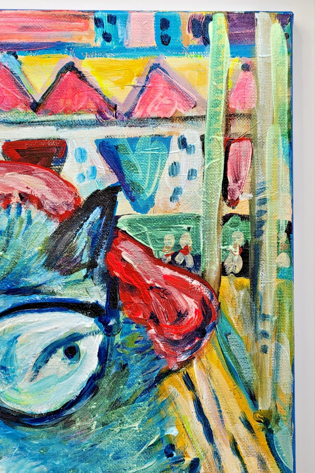 Melissa Bollen ALLEY CAT Original Painting on Canvas SIGNED 20×16 Art ⭐FREE SHIP