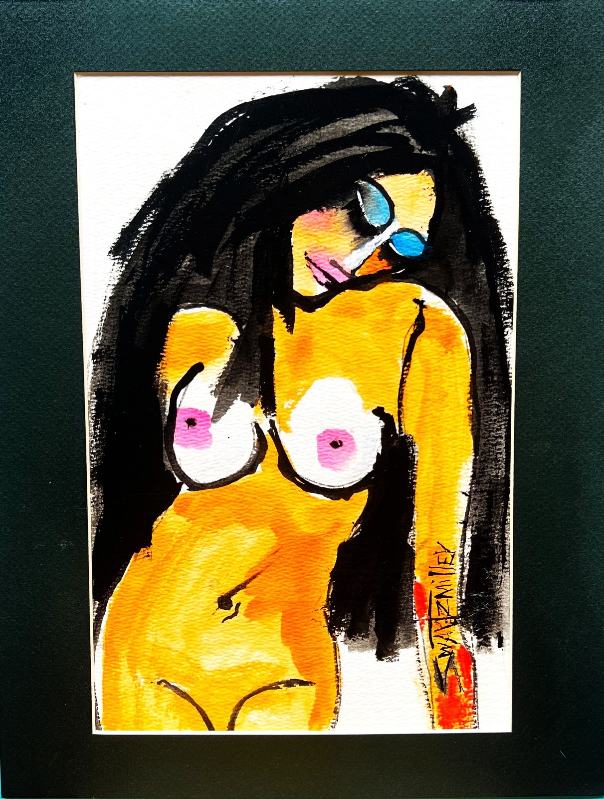 ORIGINAL FLOWERS VASE POP ART Painting canvas 14 x 11 SWARTZMILLER DNA SIGNED