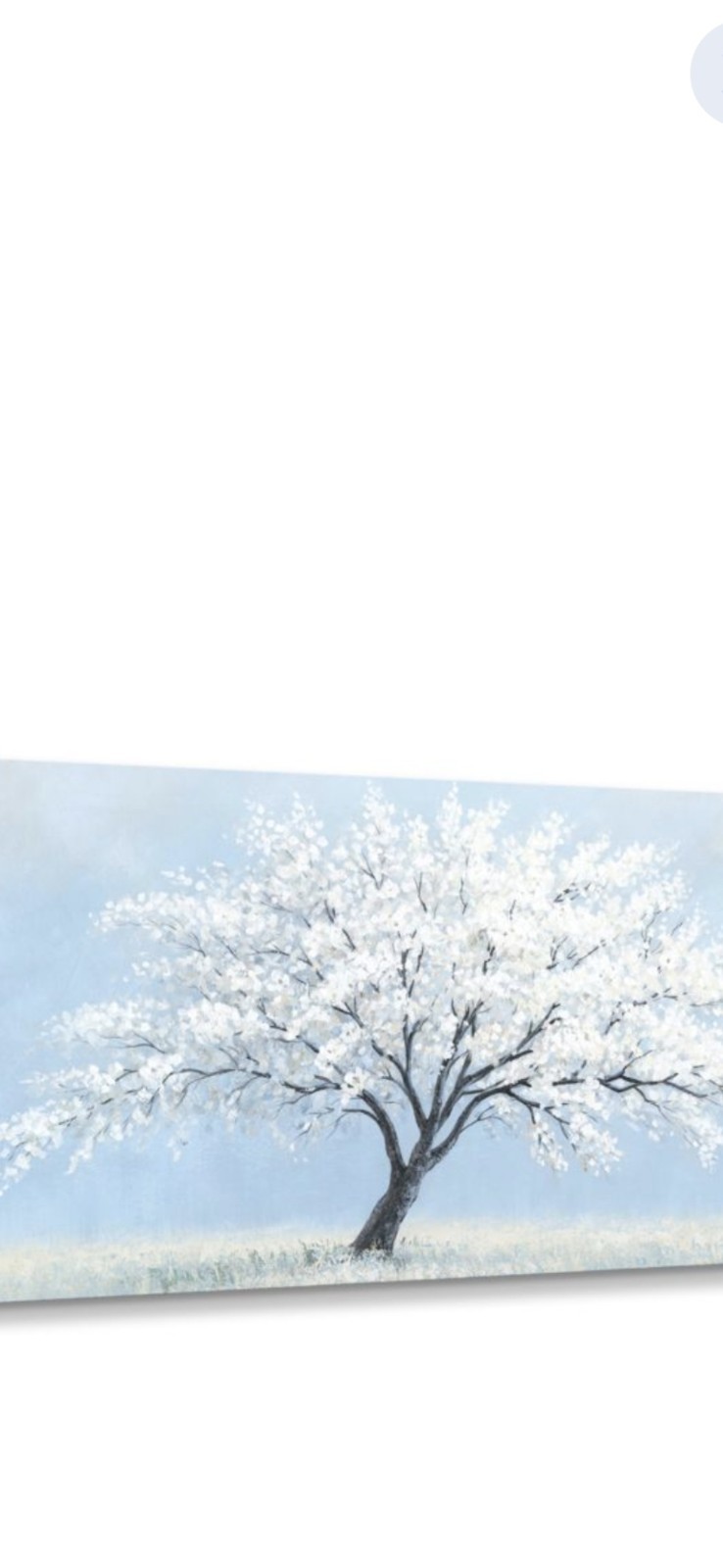 Modern White Tree Nature Art Painting on Canvas Medium Unframed