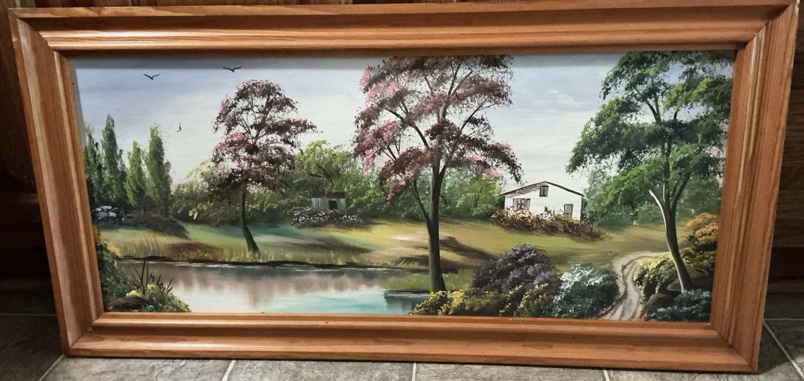 Vintage Original Mamie Sherlock Signed M Lock ‘60’s Oil Painting On Masonite